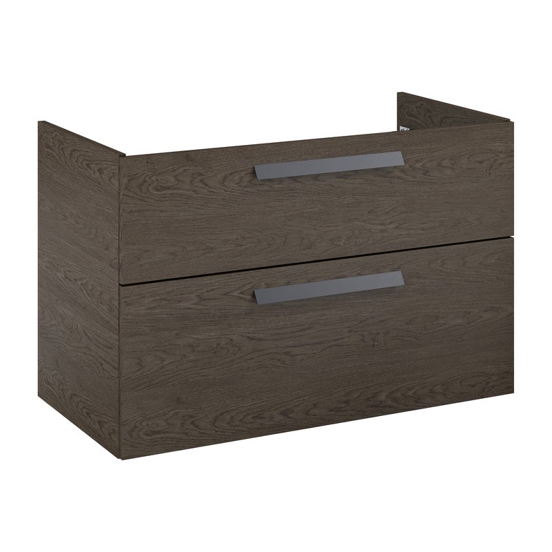 Szafka pod umywalkę wisząca Ness 91.6x46x59 cm brązowa orzech Hudson Sensea