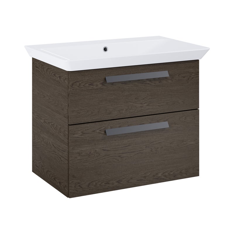 Szafka pod umywalkę wisząca Ness 71.6x46x59 cm brązowa orzech Sensea