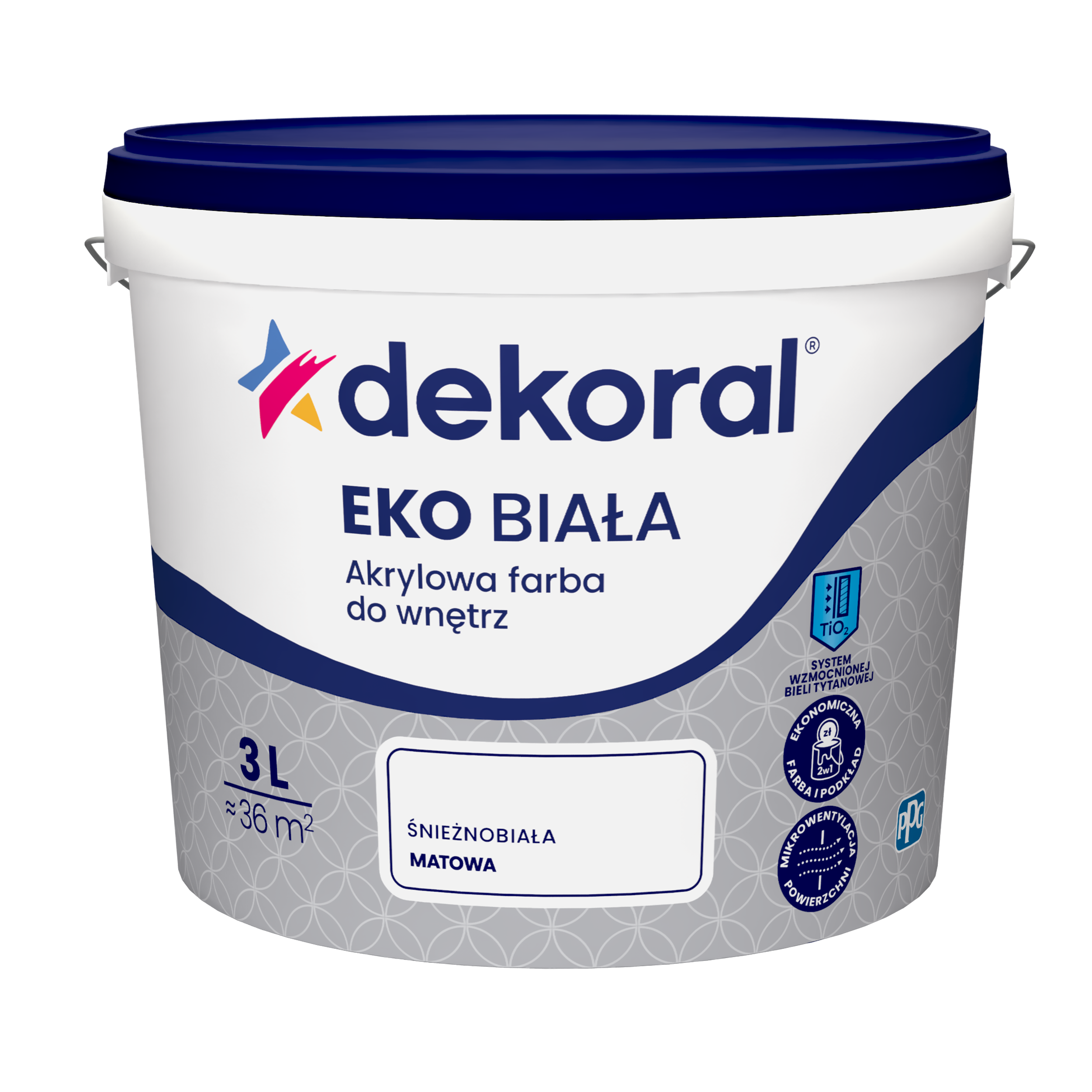 Farba Dekoral Śnieżnobiała Eko 3 l