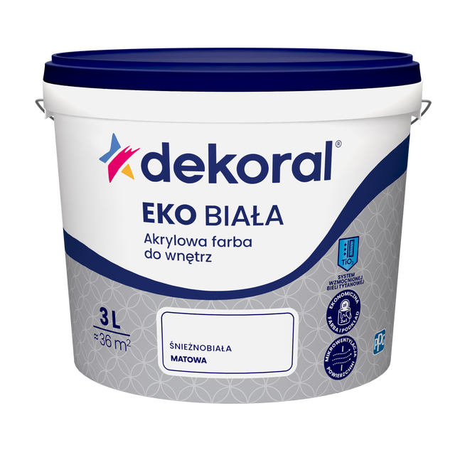 Farba Dekoral Śnieżnobiała Eko 3 l