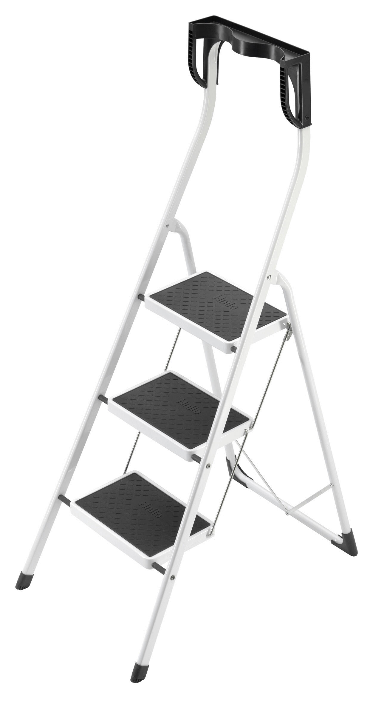 Marche pied HAILO Safety Plus 3 marches larges pliable en acier avec poignées - 8