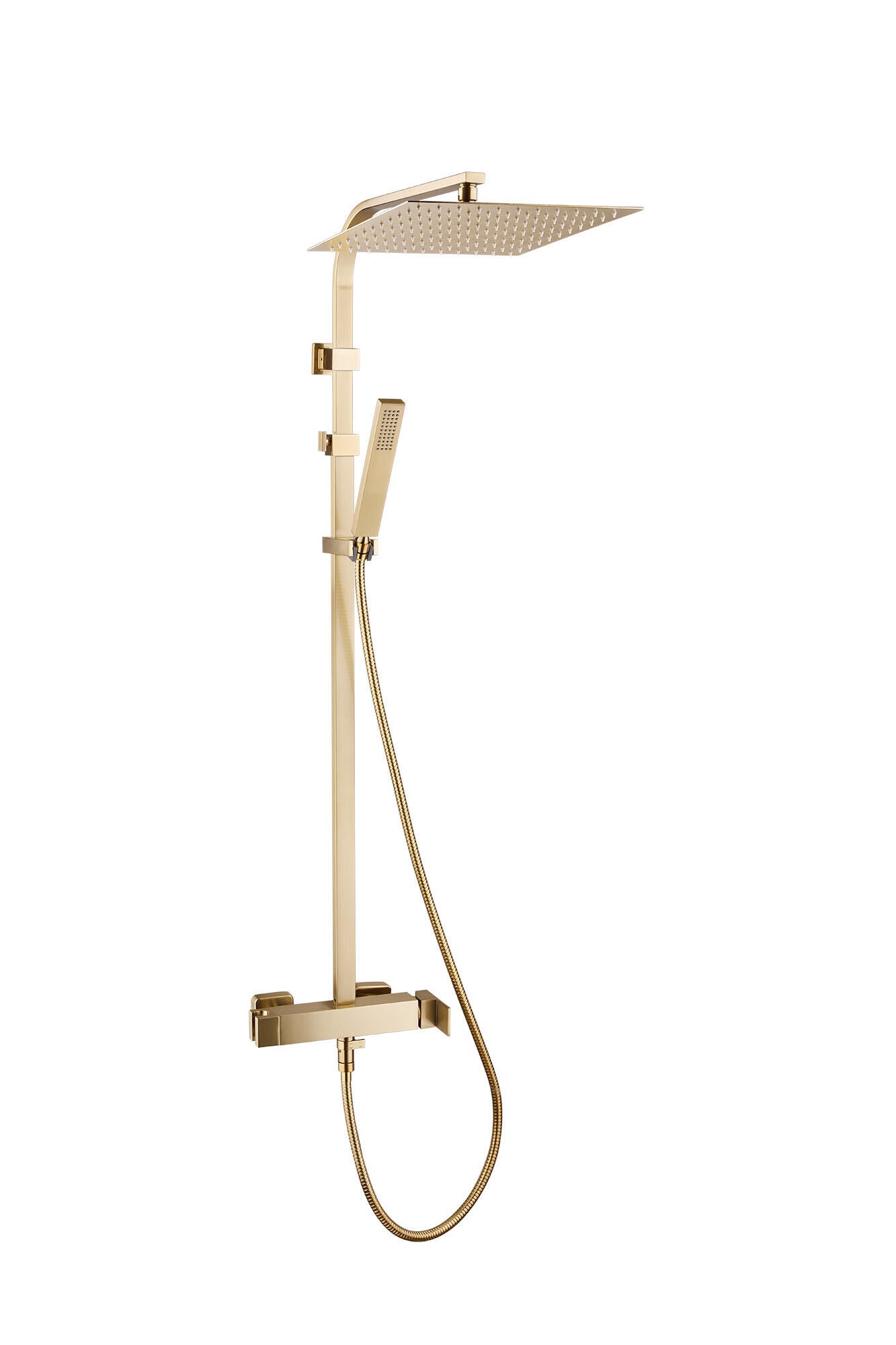 Columna de ducha monomando ESSEBAGNO Quartos amarillo/dorado cepillado - 2