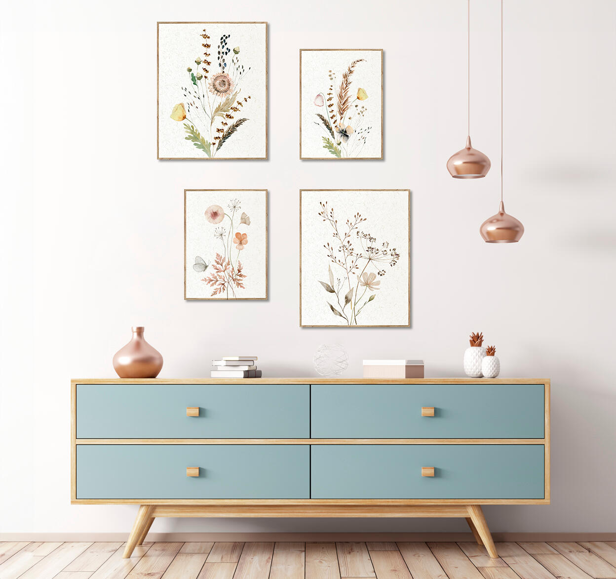 Quadro com moldura Flores secas 40x50 cm faia - 3