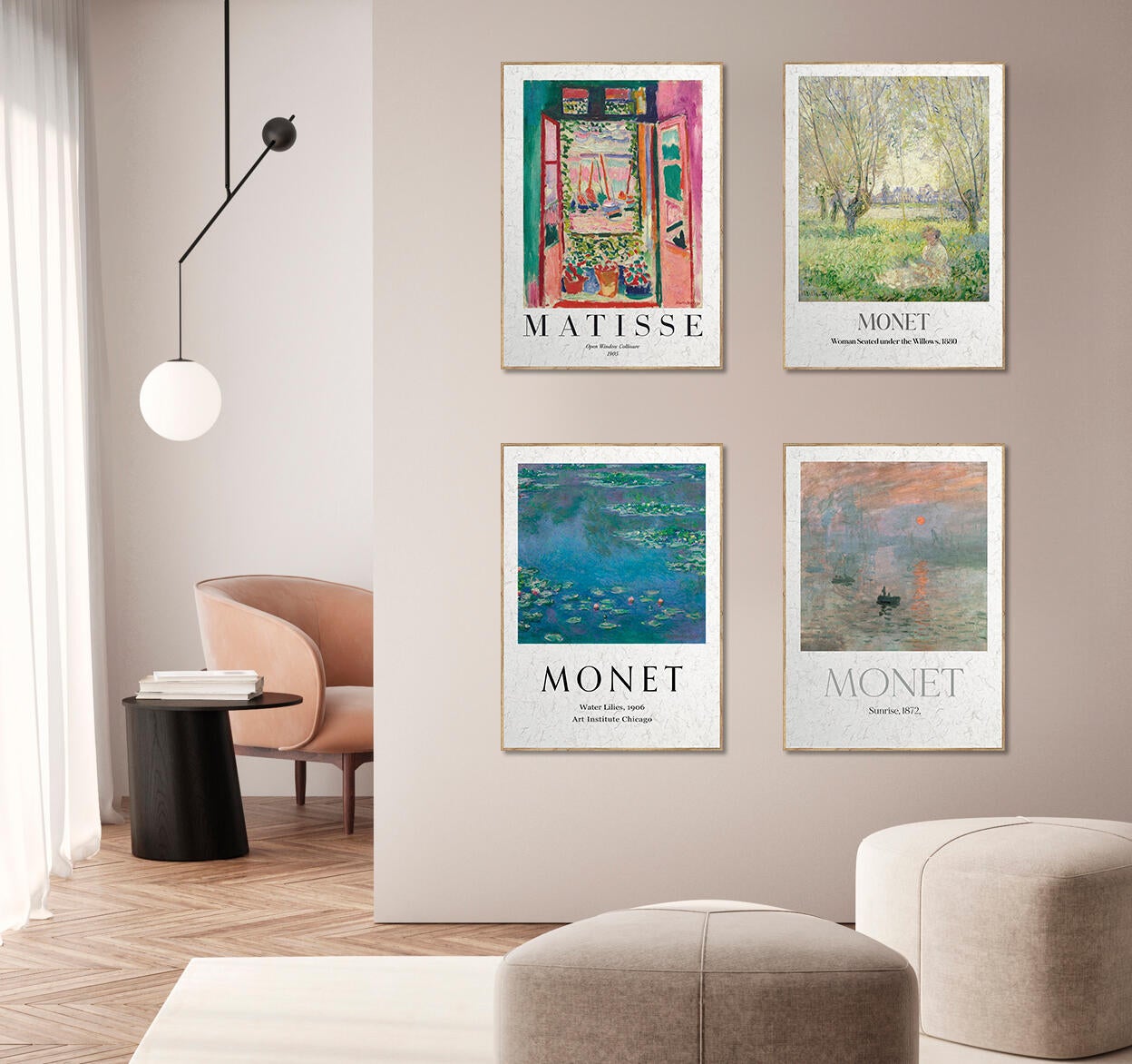 Quadro com moldura Deco Art Matisse janela linho 50x70 cm faia - 3