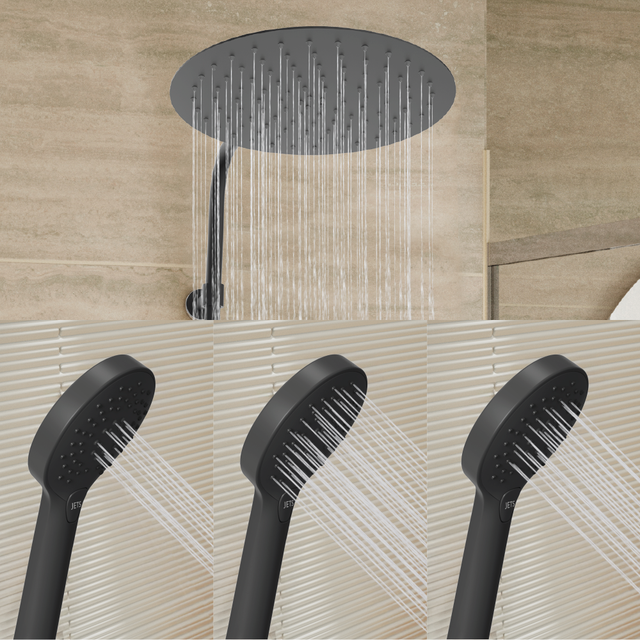 Colonne de douche Icone, thermostatique, Noir, Sensea