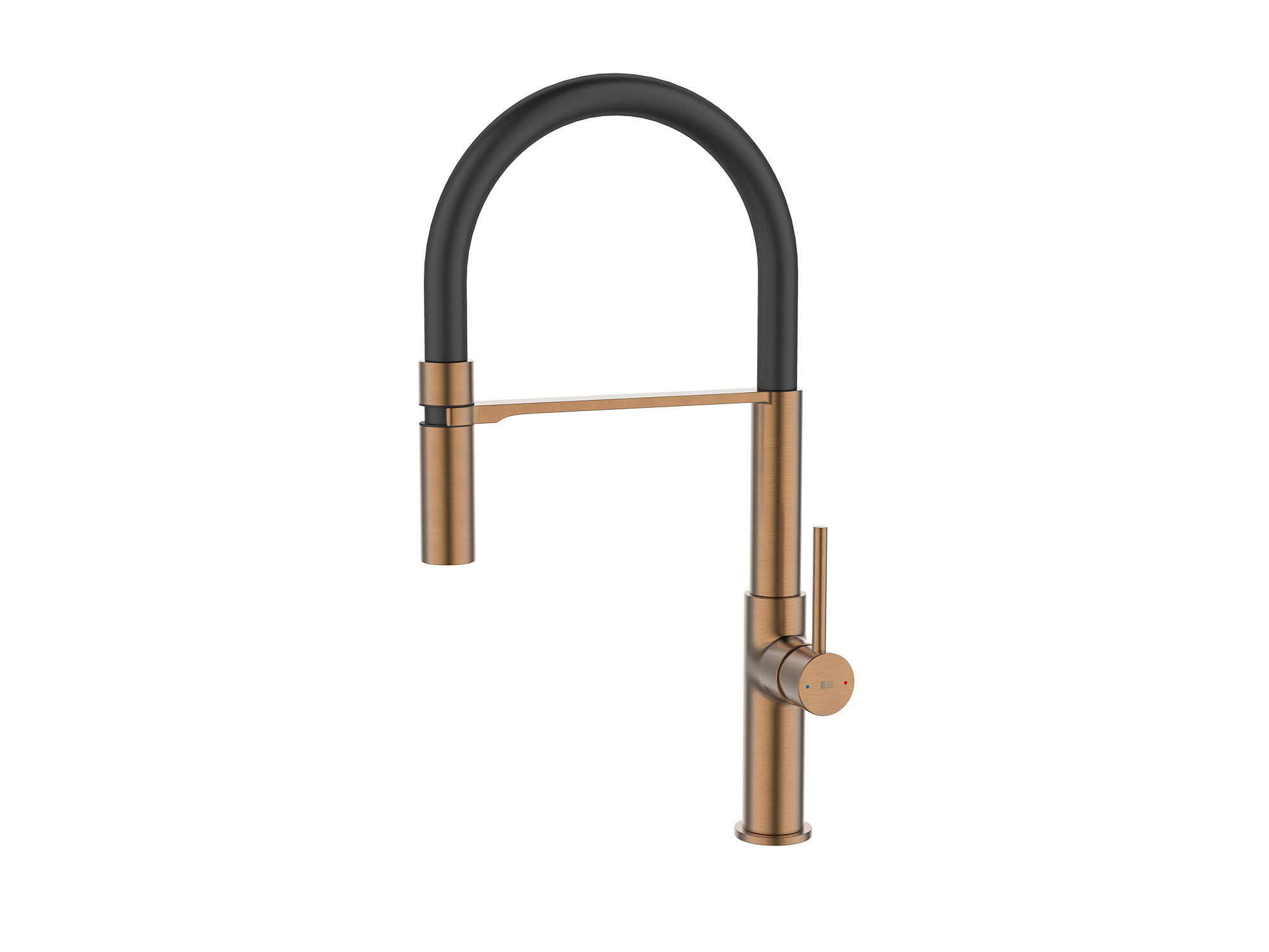 Grifo de cocina monomando alto+ducha essebagno magneto cobre