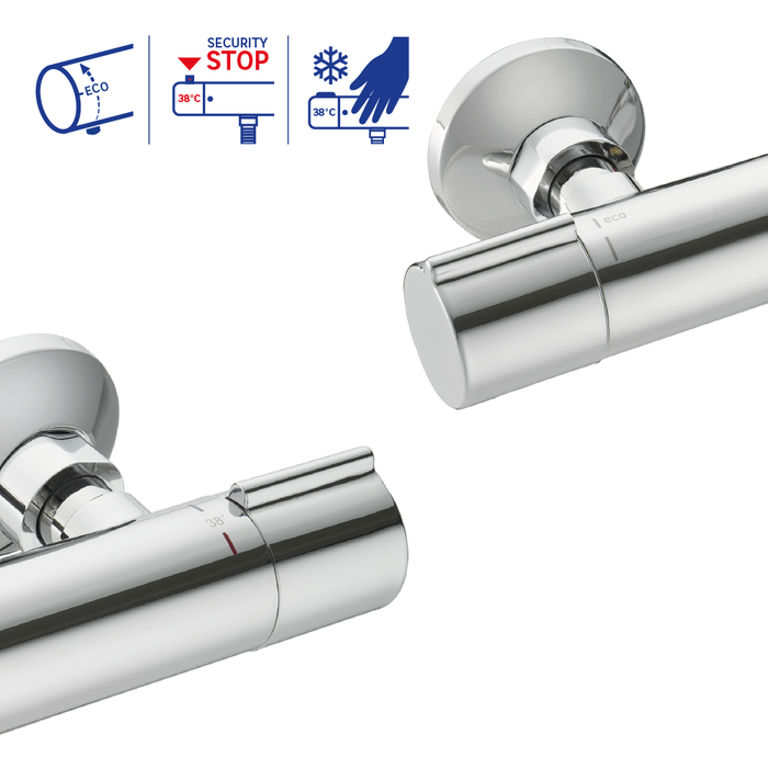 Pictos mitigeur douche chrome essential sensea