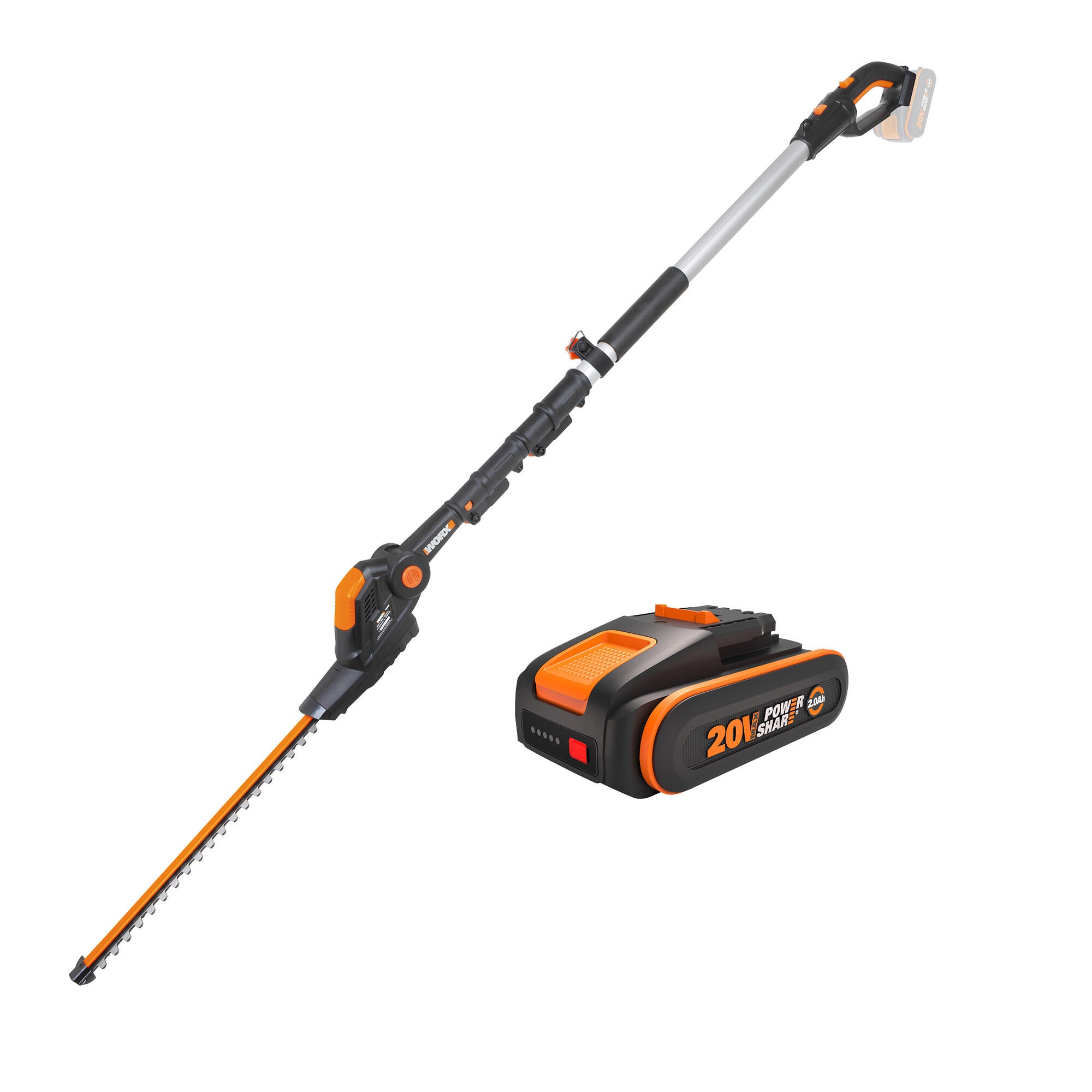 Cortasetos pértiga a batería pertiga wg252 worx c/bat 20v2ah