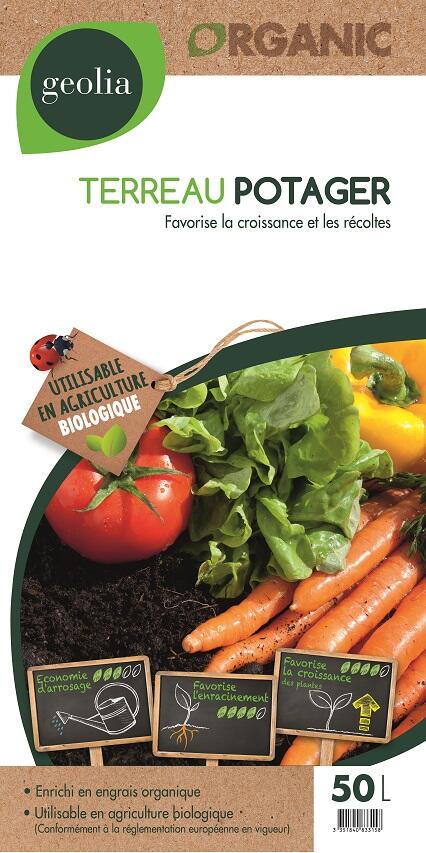 Terreau potager sans tourbe UAB GEOLIA 50L