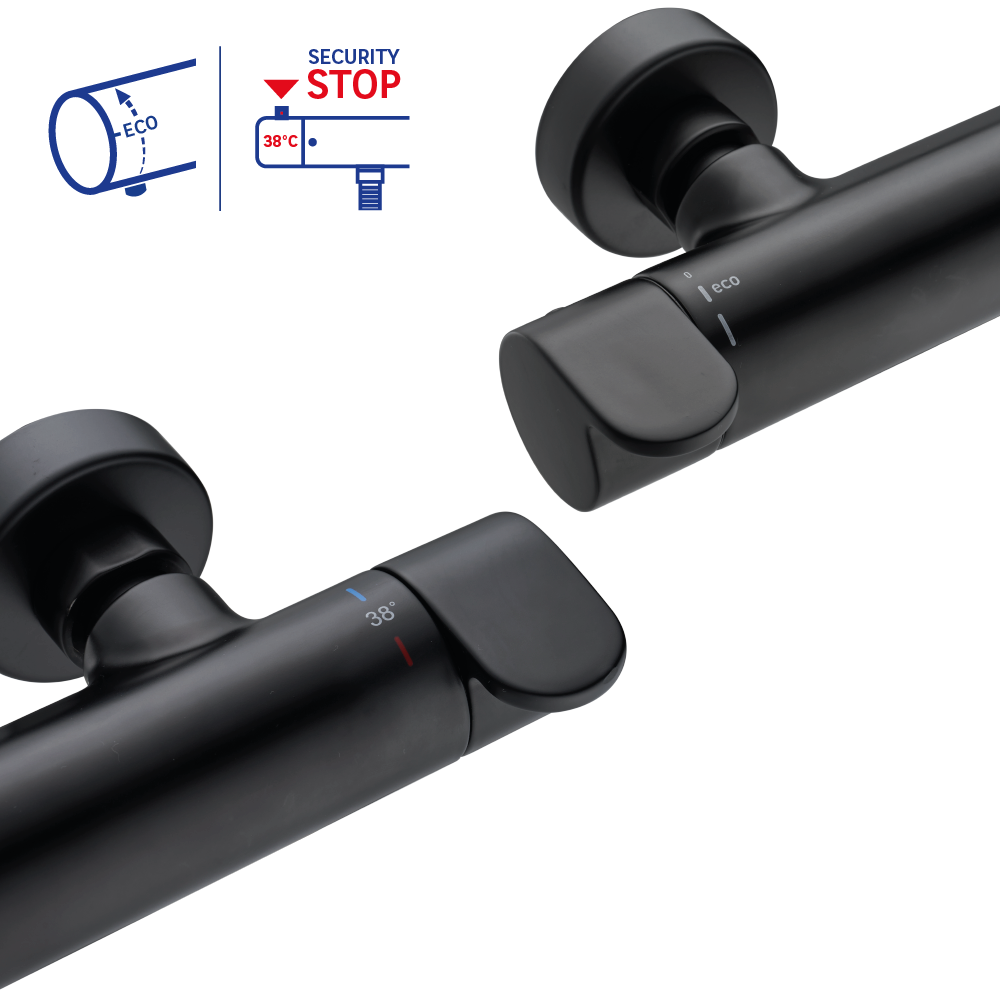 Grifo de bañera termostático SENSEA Icone negro mate Latón - 9