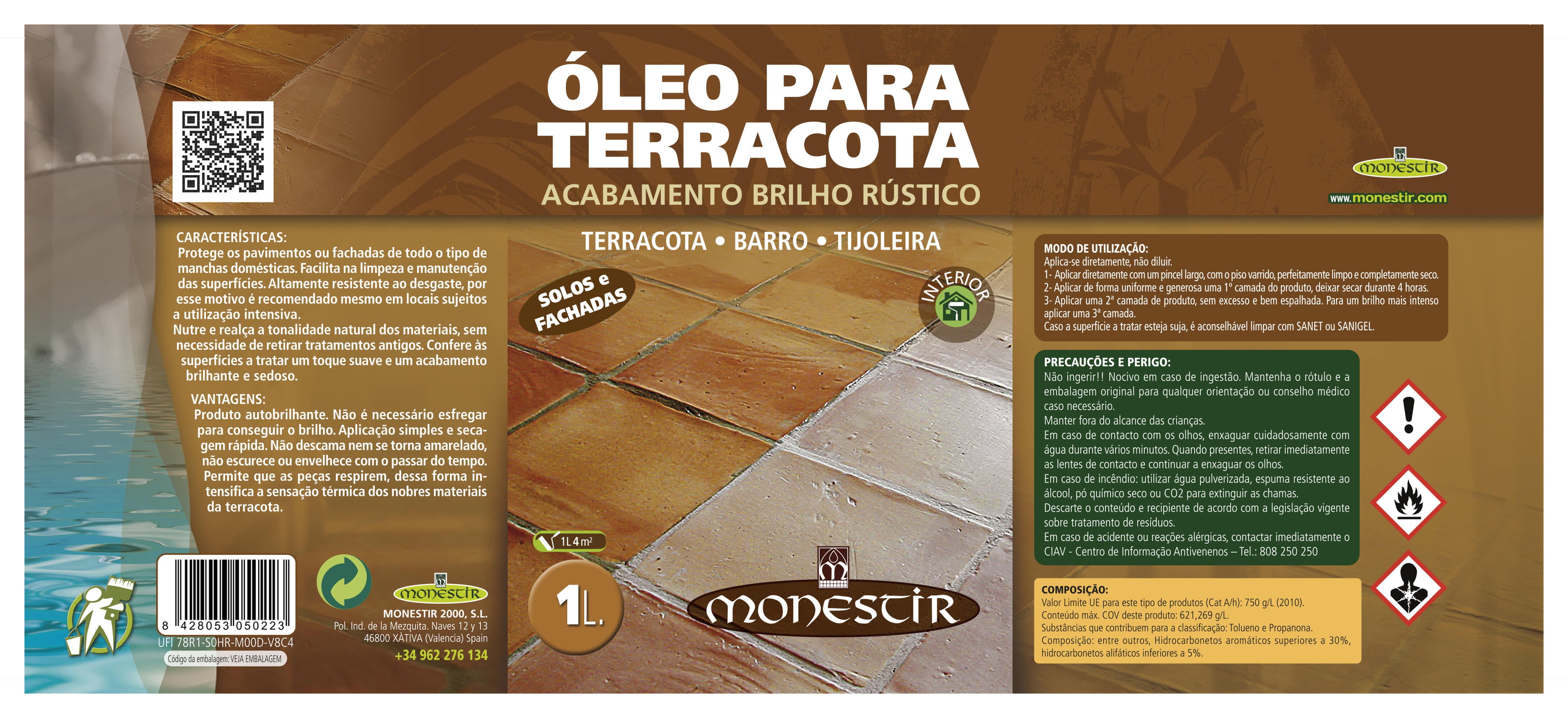 óleo terracota rústico para chão Monestir 1L brilhante - 4