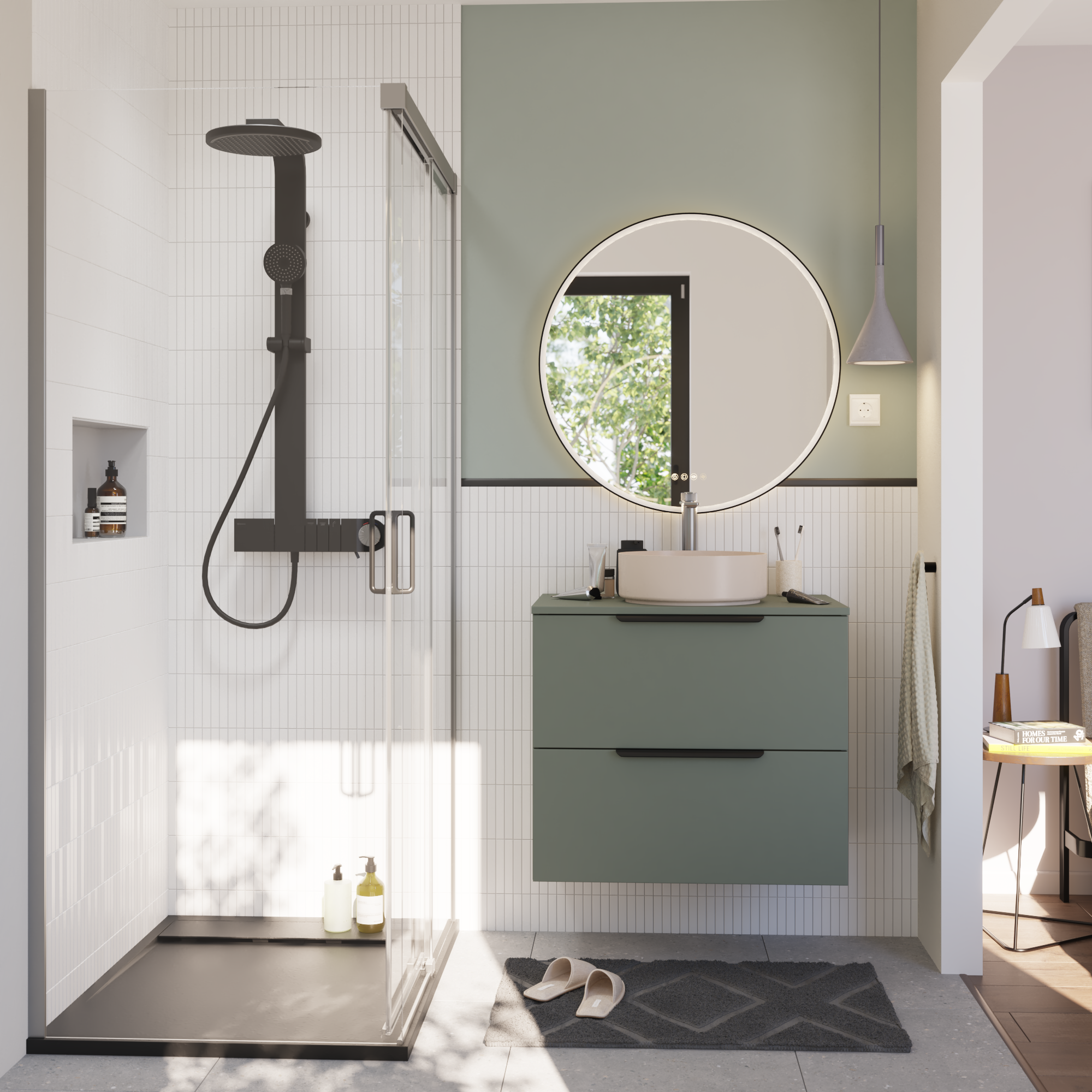 Ścianka prysznicowa do drzwi przesuwnych Neo 70 x 200 cm chrom Sensea - 4