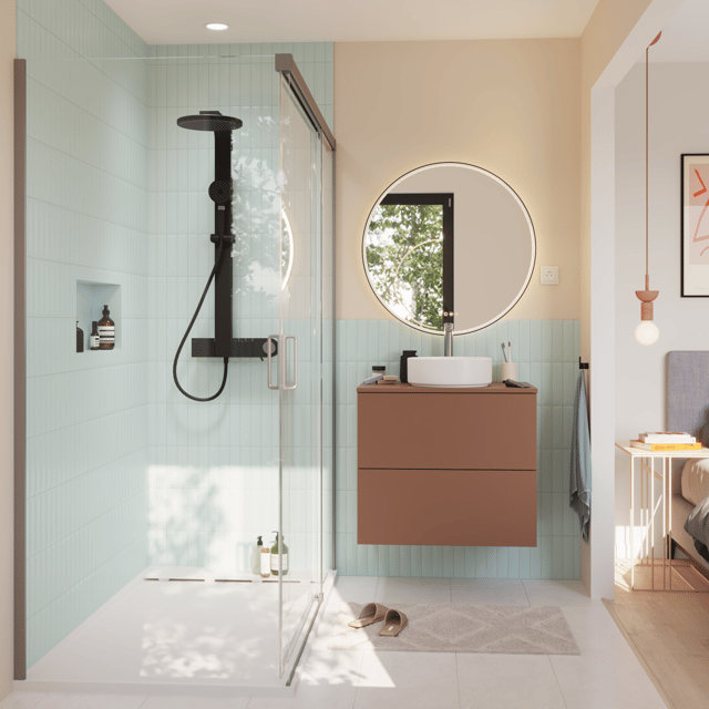 Mampara lateral fijo  Neo perfil cromo 90x200 cm 6mm