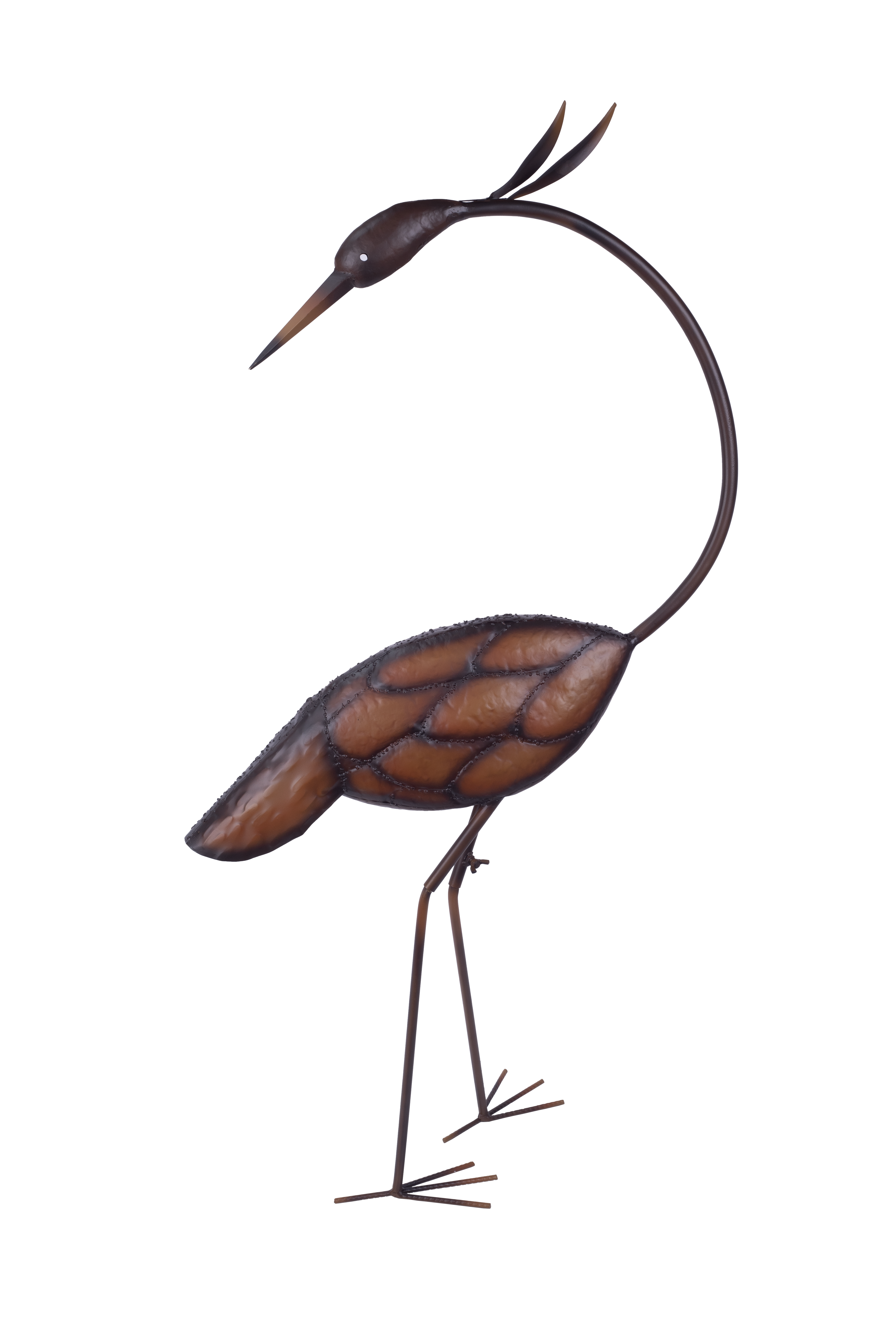 Dekoracja ogrodowa czapla 55x19x110 cm metalowa