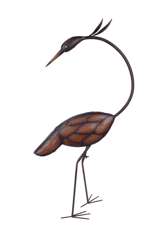 Dekoracja ogrodowa czapla 55x19x110 cm metalowa