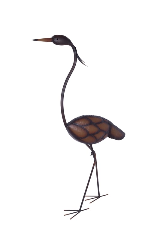 Dekoracja ogrodowa czapla 70x19x110 cm metalowa