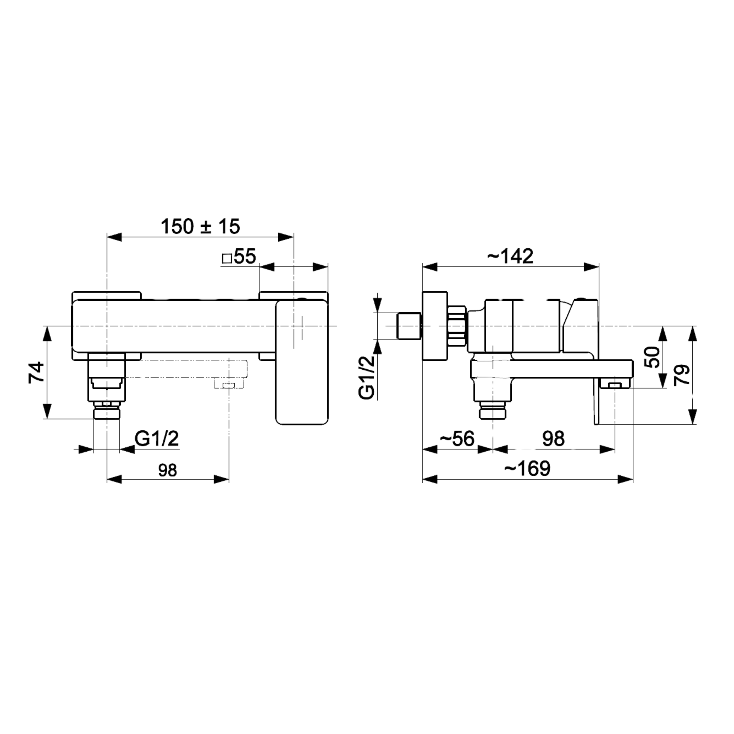 Bateria wannowa chromowana Dust KFA Armatura - 5