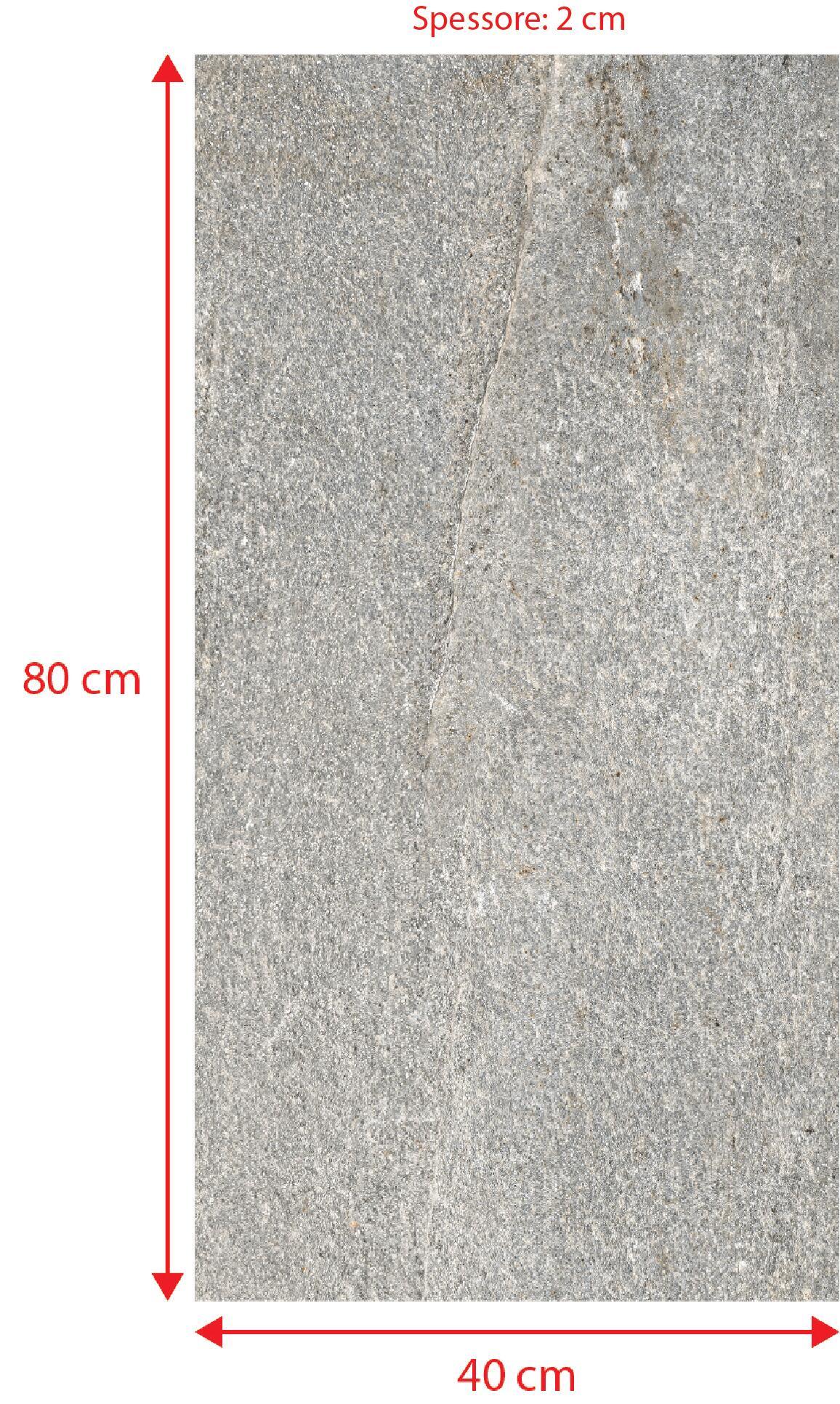Lastra di cemento Etna in gres naturale grigio L 80 x L 40 cm, spessore 20 mm - 15