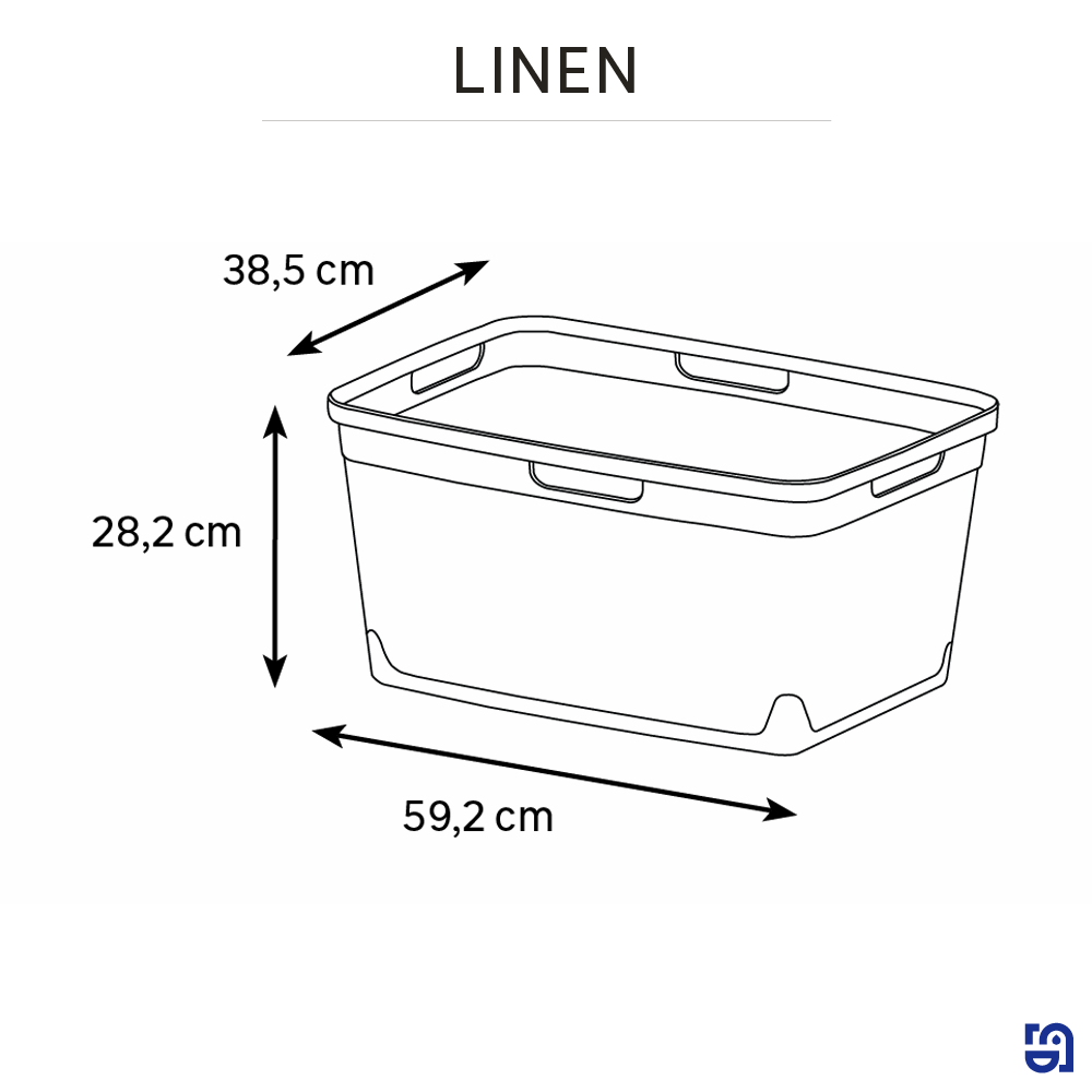 Cesto roupa 40 lt slim bege Sensea Linen - 3