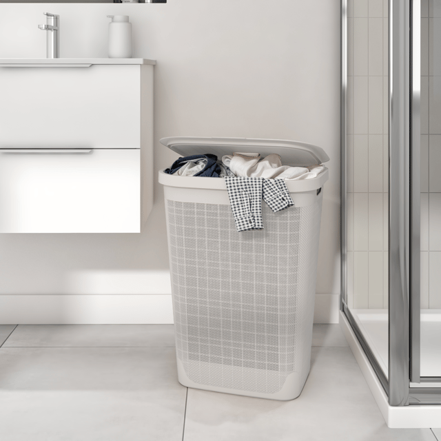 Panier à linge beige Linen l.46.3 x H.59.5 x P.36.3 cm SENSEA