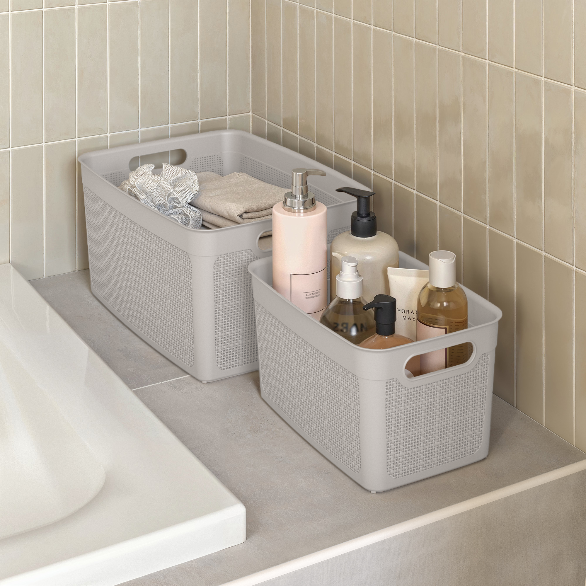 Cesto 7 lt bege Sensea Linen - 4