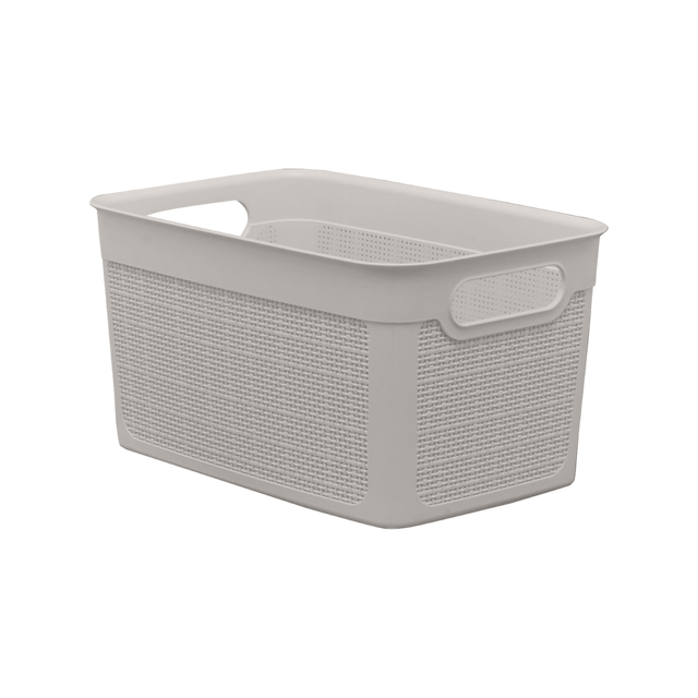 Cesta de polipropileno beige  29.1x19.7x15.6cm