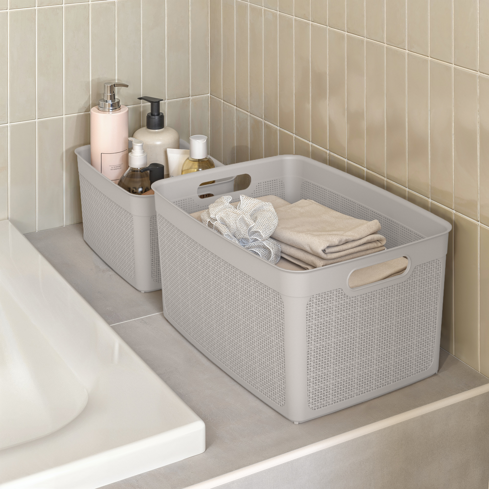 Cesto 18 lt bege Sensea Linen - 4