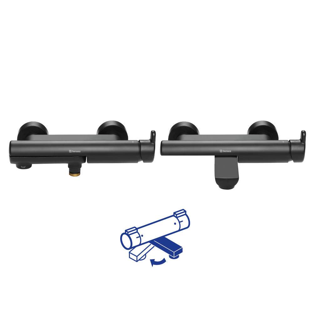 bateria wannowa easy sensea black z obrotową wylewką - 2