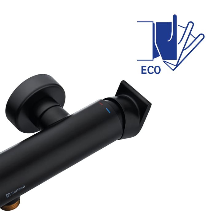 Mezclador de ducha de agua ecológica negro Cinta Sensea