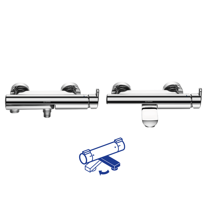 Mezclador de baño cromado Easy Sensea con caño giratorio