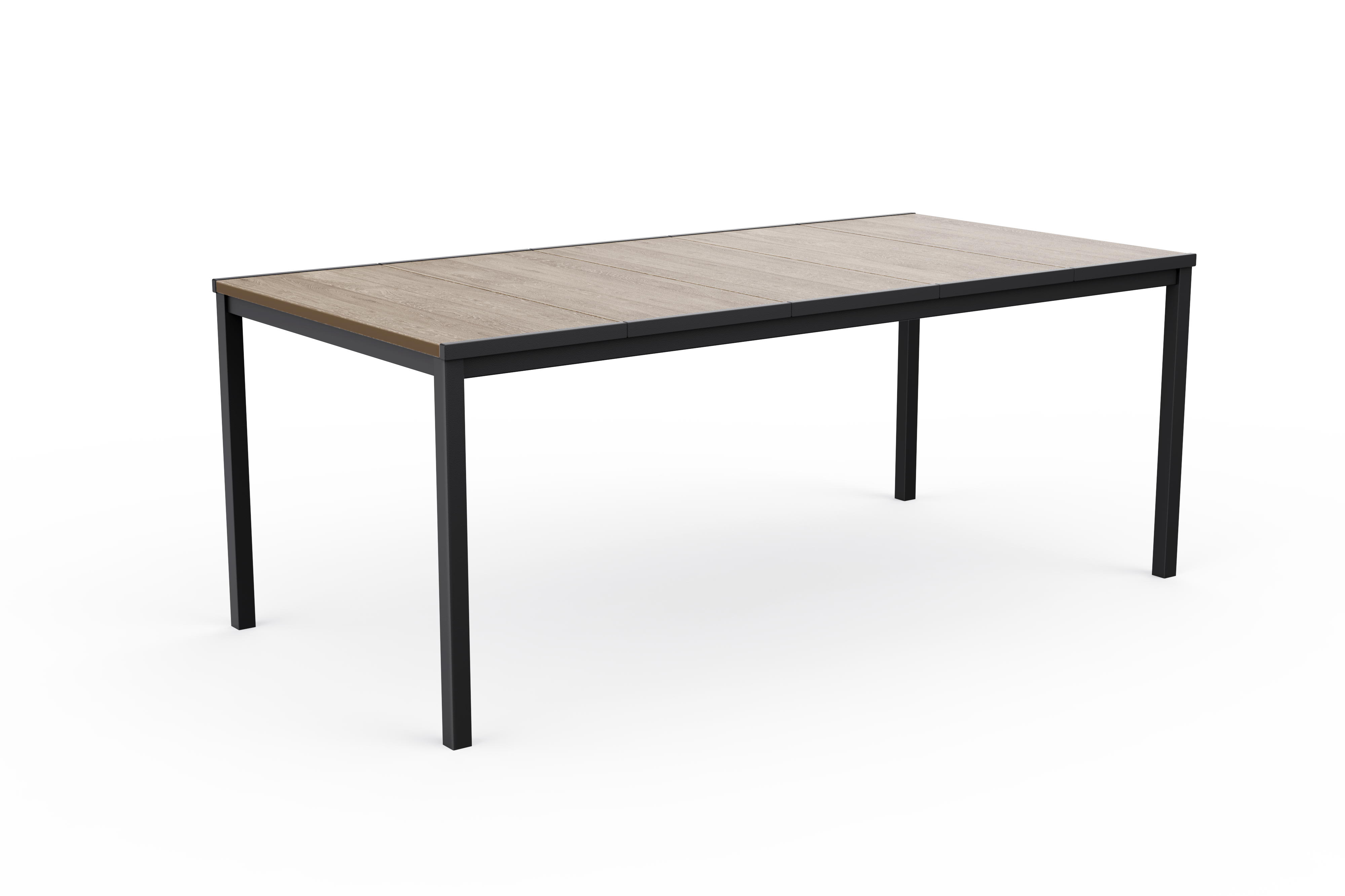 Mesa de jardín de comedor de acero porto negro de 160x75x90 cm