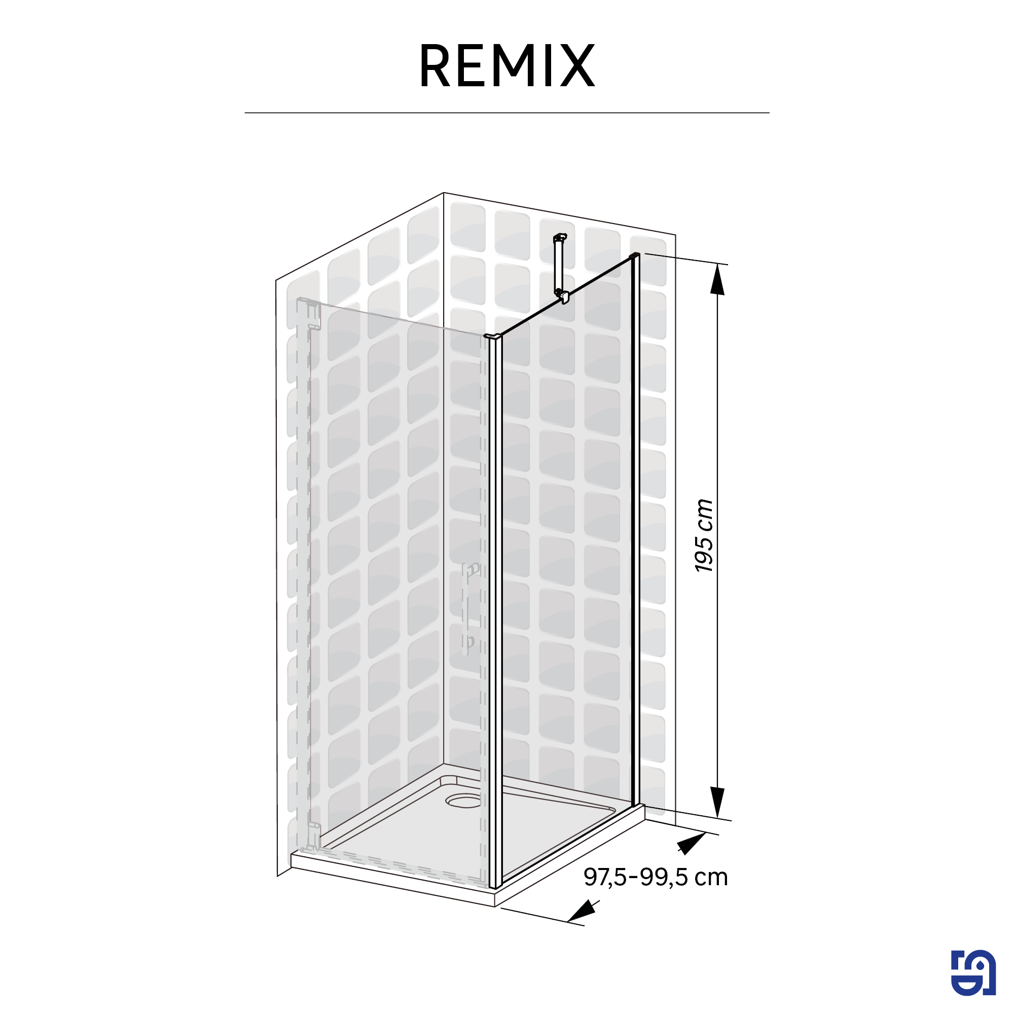 Kabina Walk-in Remix Sensea - 1