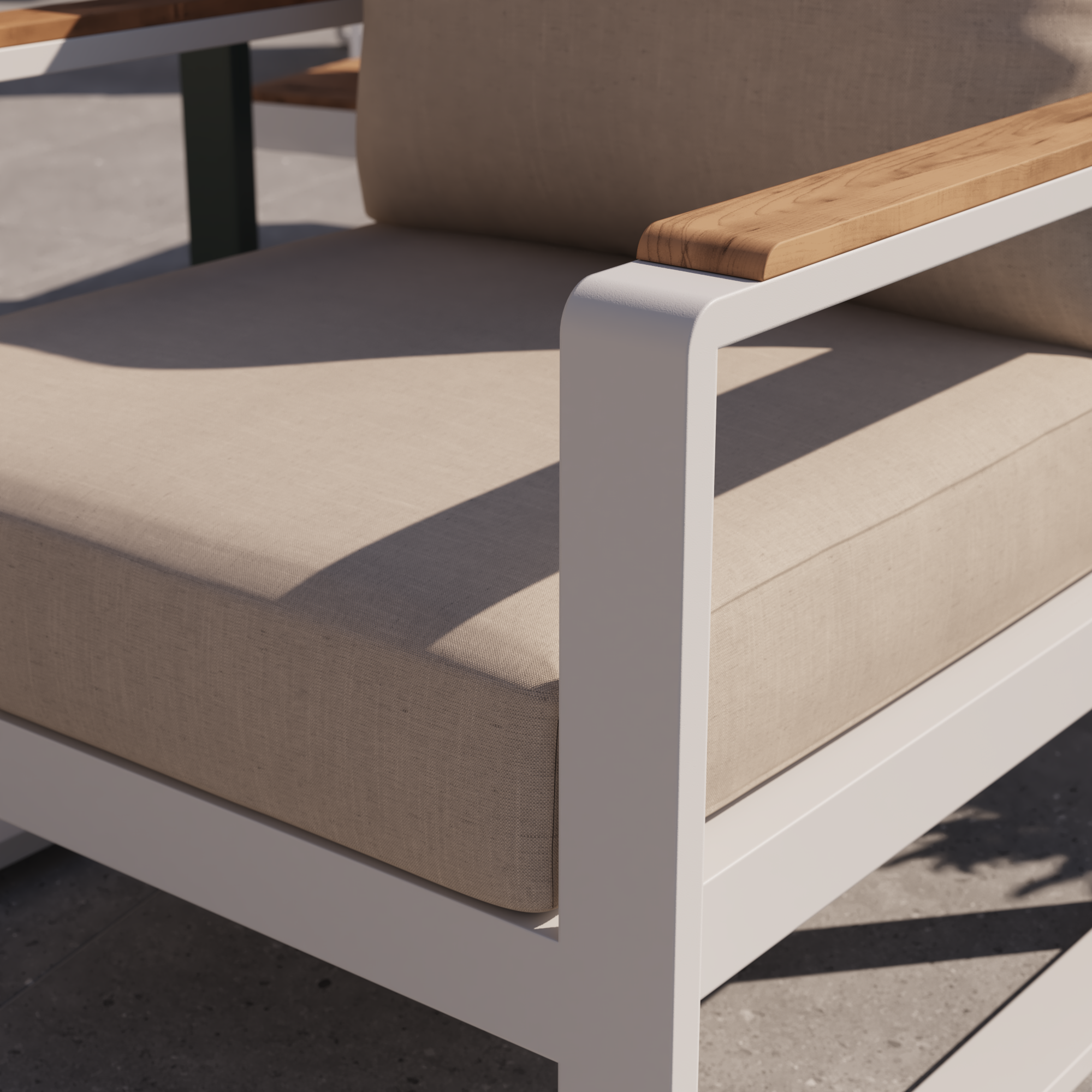 Sillón de jardín con cojín de jardín de aluminio Persea blanco - 8