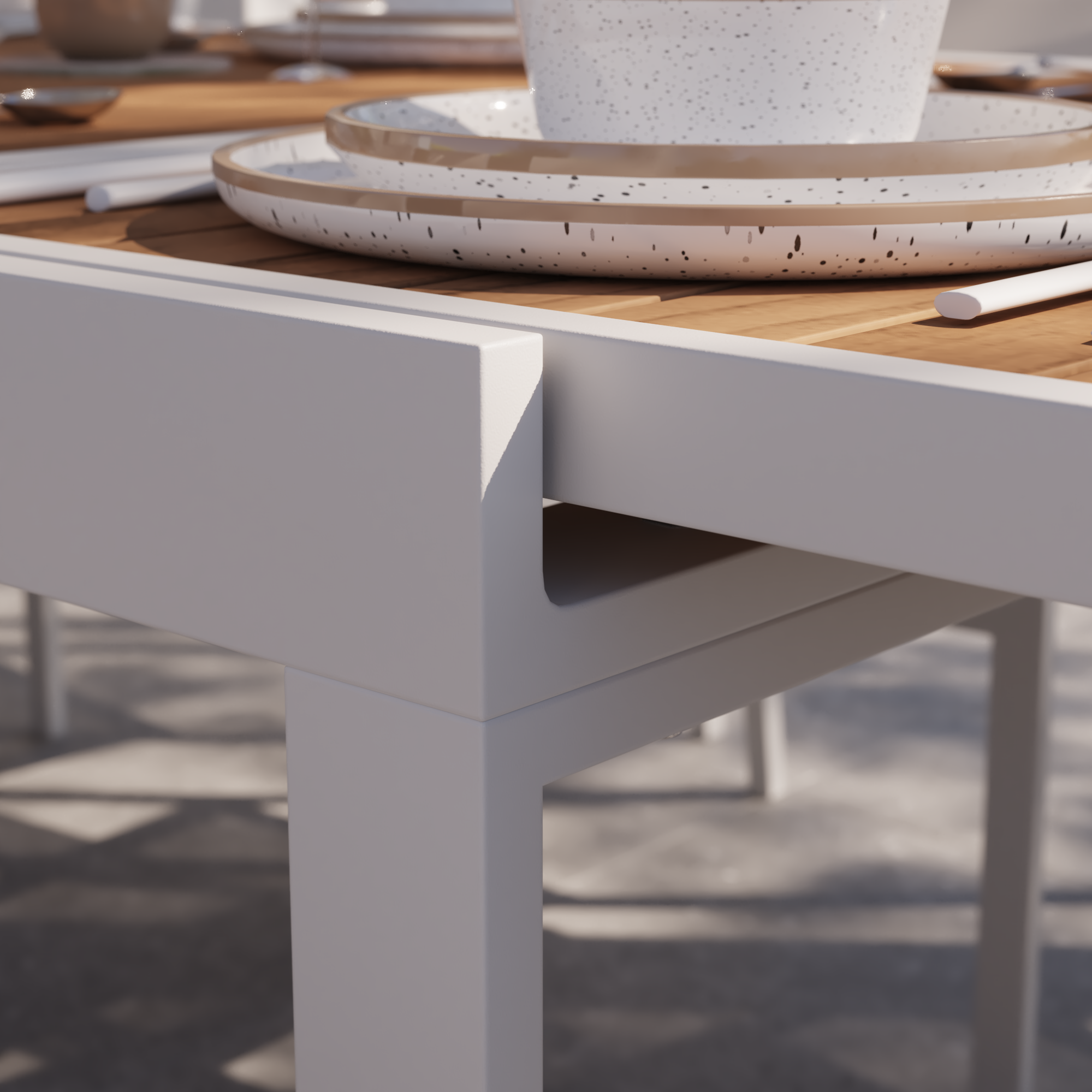 Sofá de 3 lugares alumínio branco e madeira teca Naterial Persea - 22