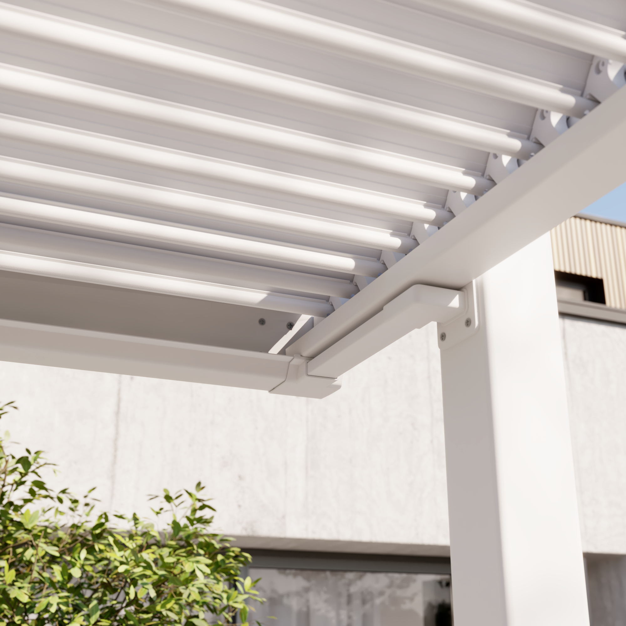 Pergola autoportante NATERIAL Odyssea / persea aluminium blanc, 11.52 m² - 9