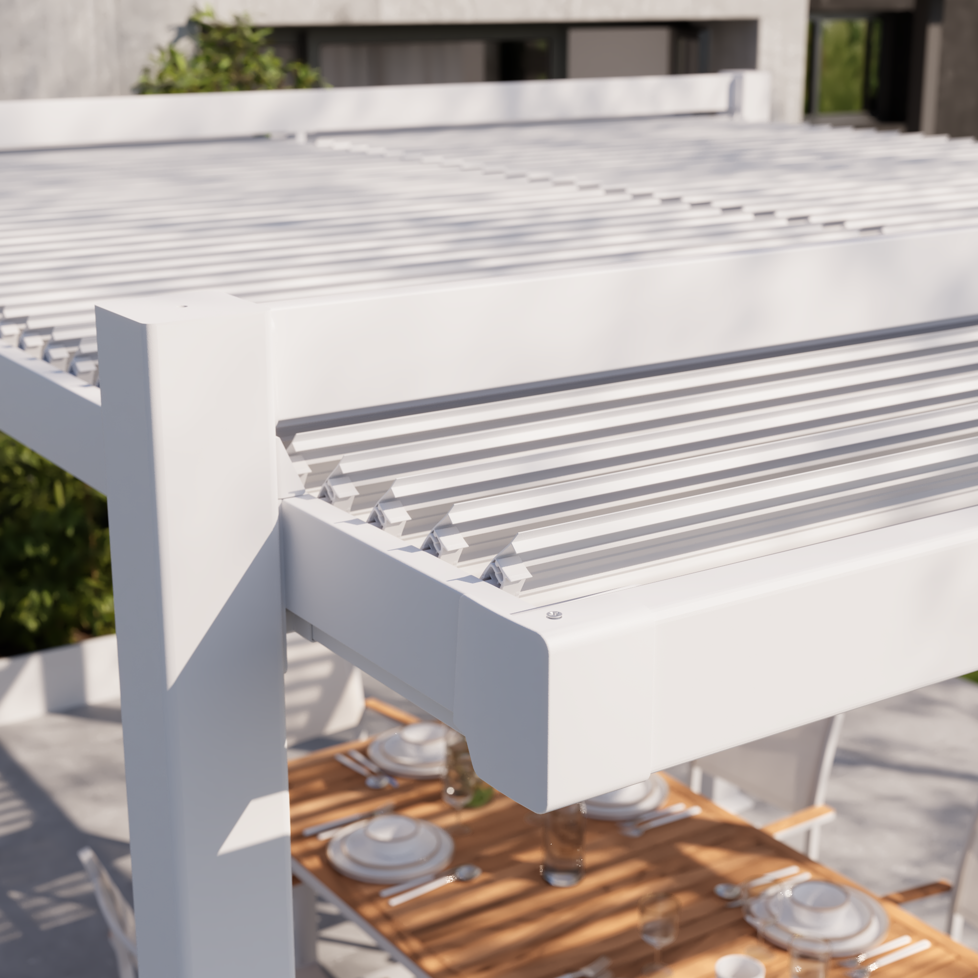Pergola autoportante NATERIAL Odyssea / persea aluminium blanc, 11.52 m² - 8