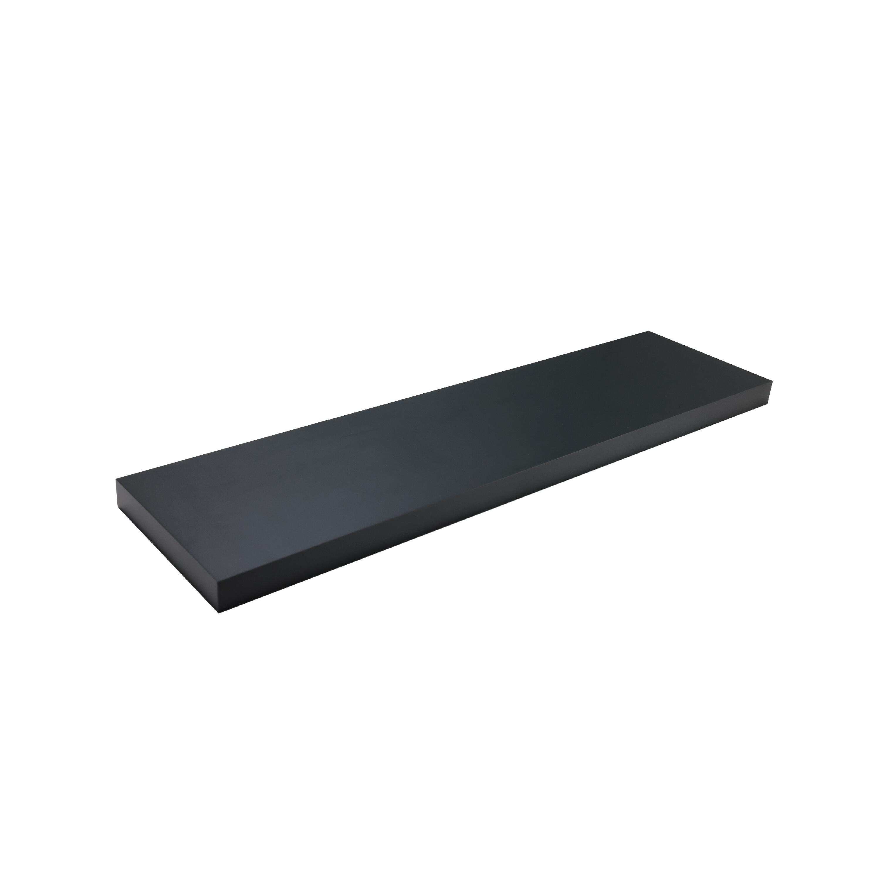 Estante de pared de madera mdf spaceo rectagular color negro 90x23.5 cm