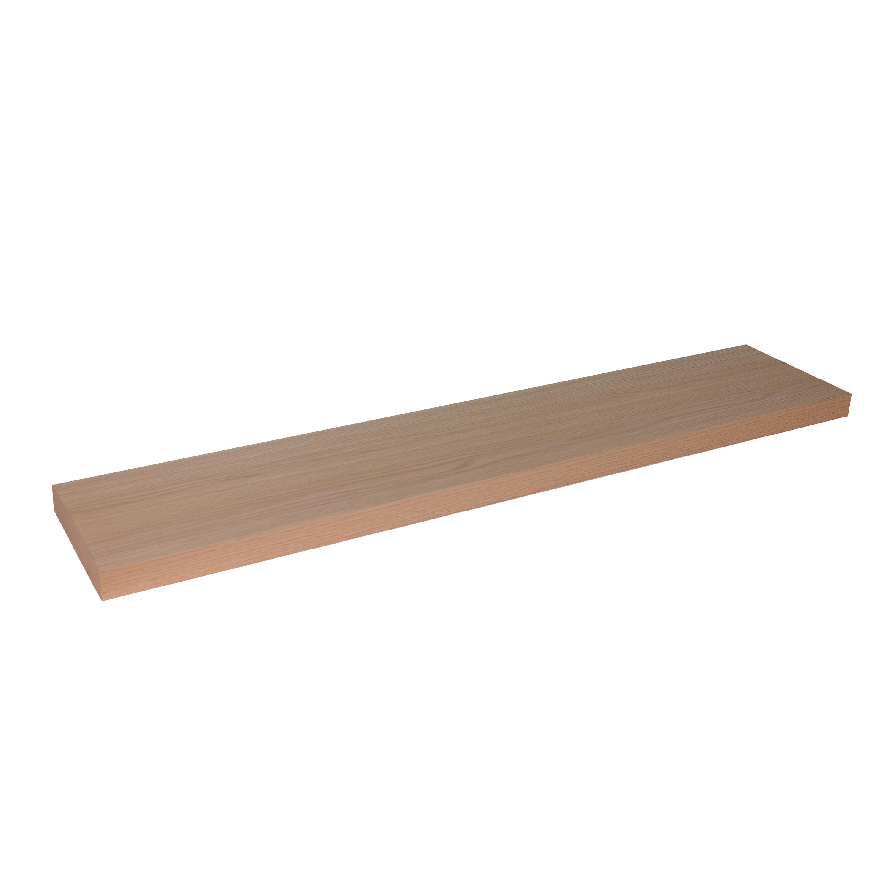 Estante de pared de madera mdf spaceo rectagular color roble 115x23.5 cm