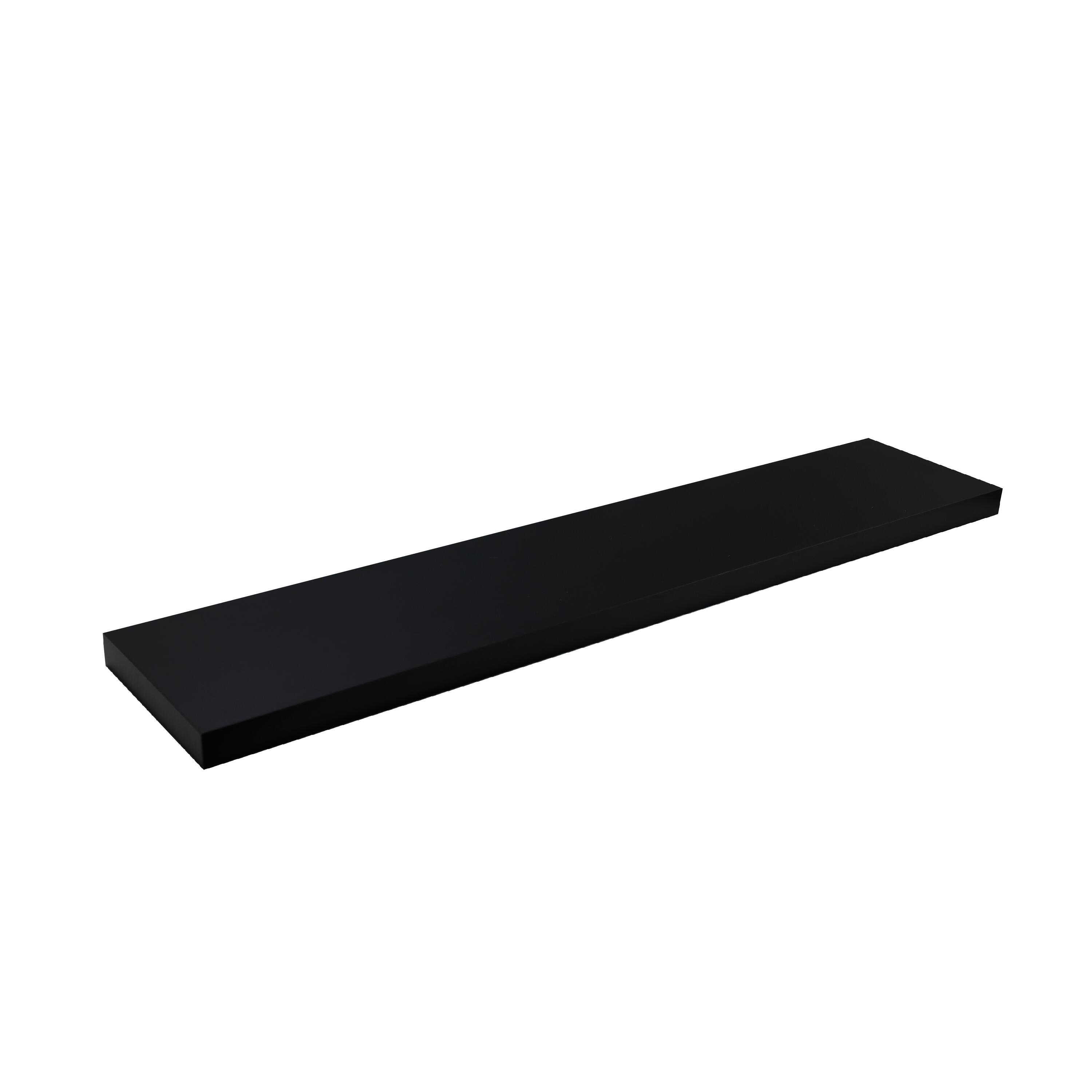 Estante de pared de madera mdf spaceo rectagular color negro 115x23.5 cm