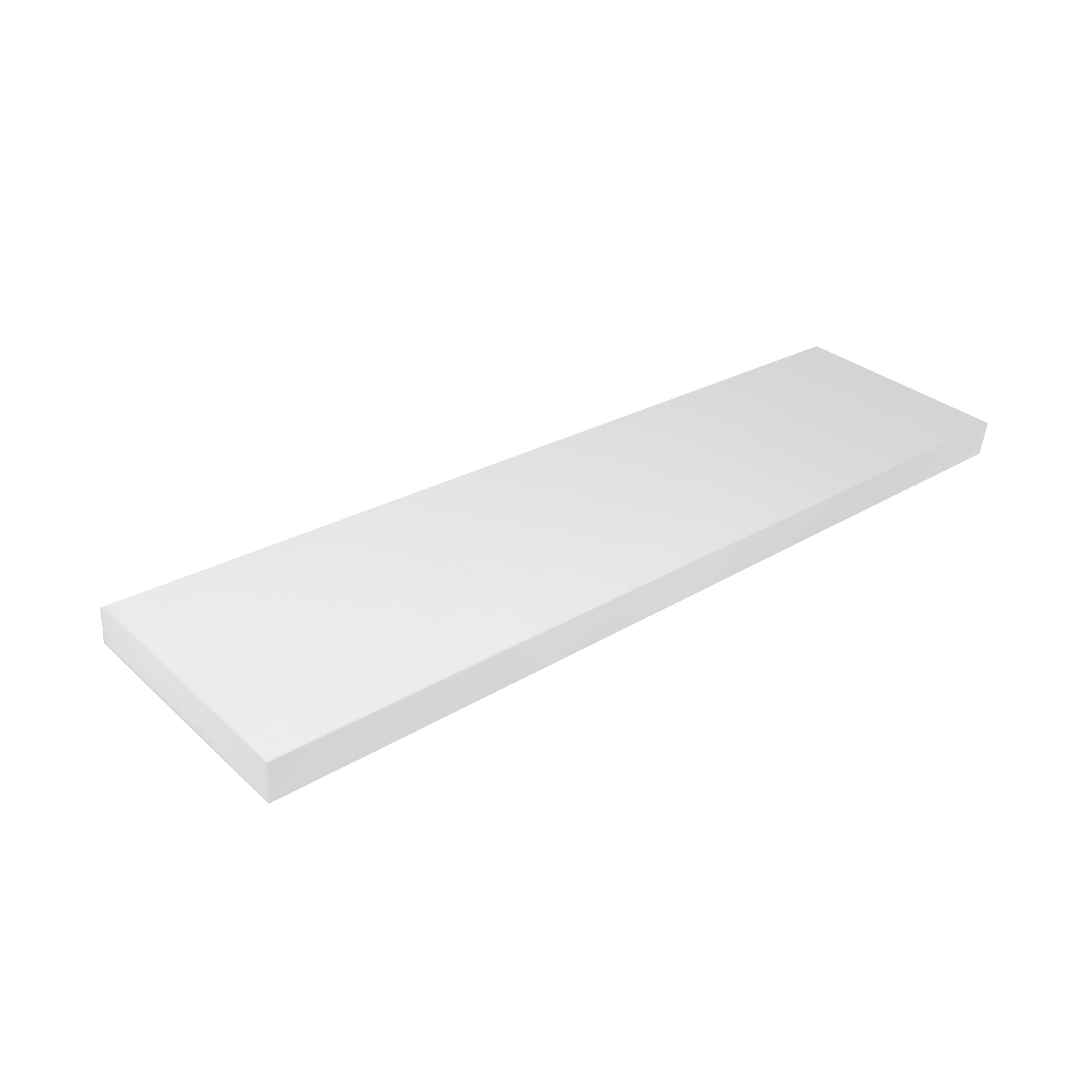 Estante de pared de madera mdf spaceo rectagular color blanco 90x23.5 cm