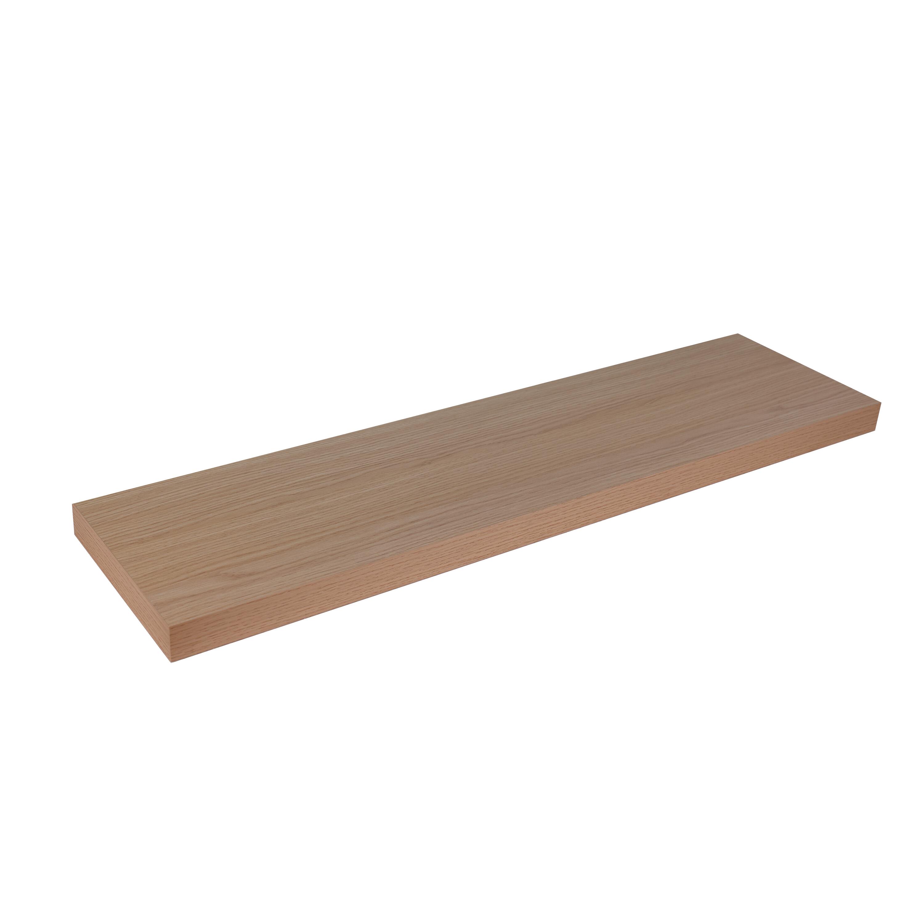 Estante de pared de madera mdf spaceo rectagular color roble 90x23.5 cm
