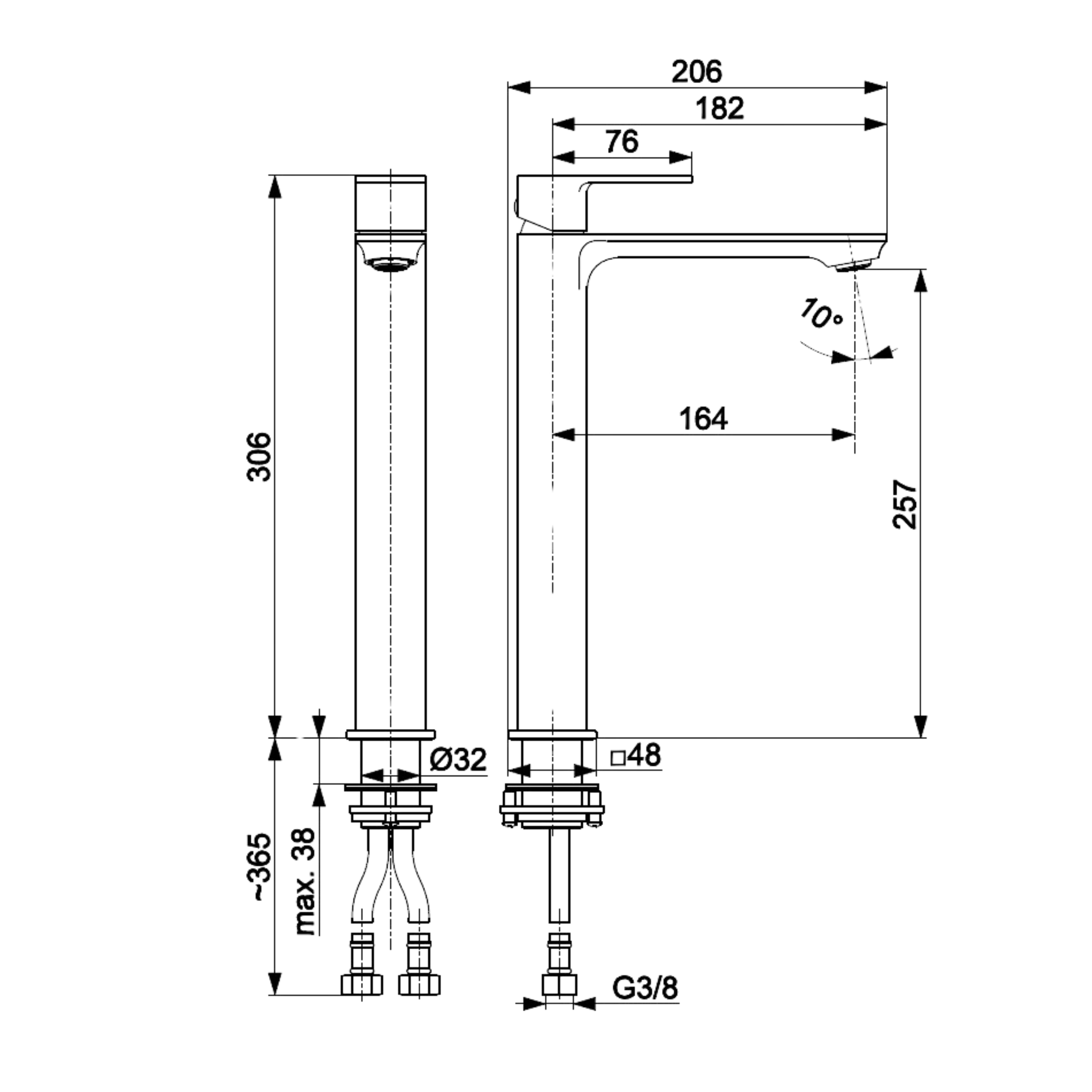 Bateria umywalkowa wysoka chrom 30.6 cm Dust KFA Armatura - 6
