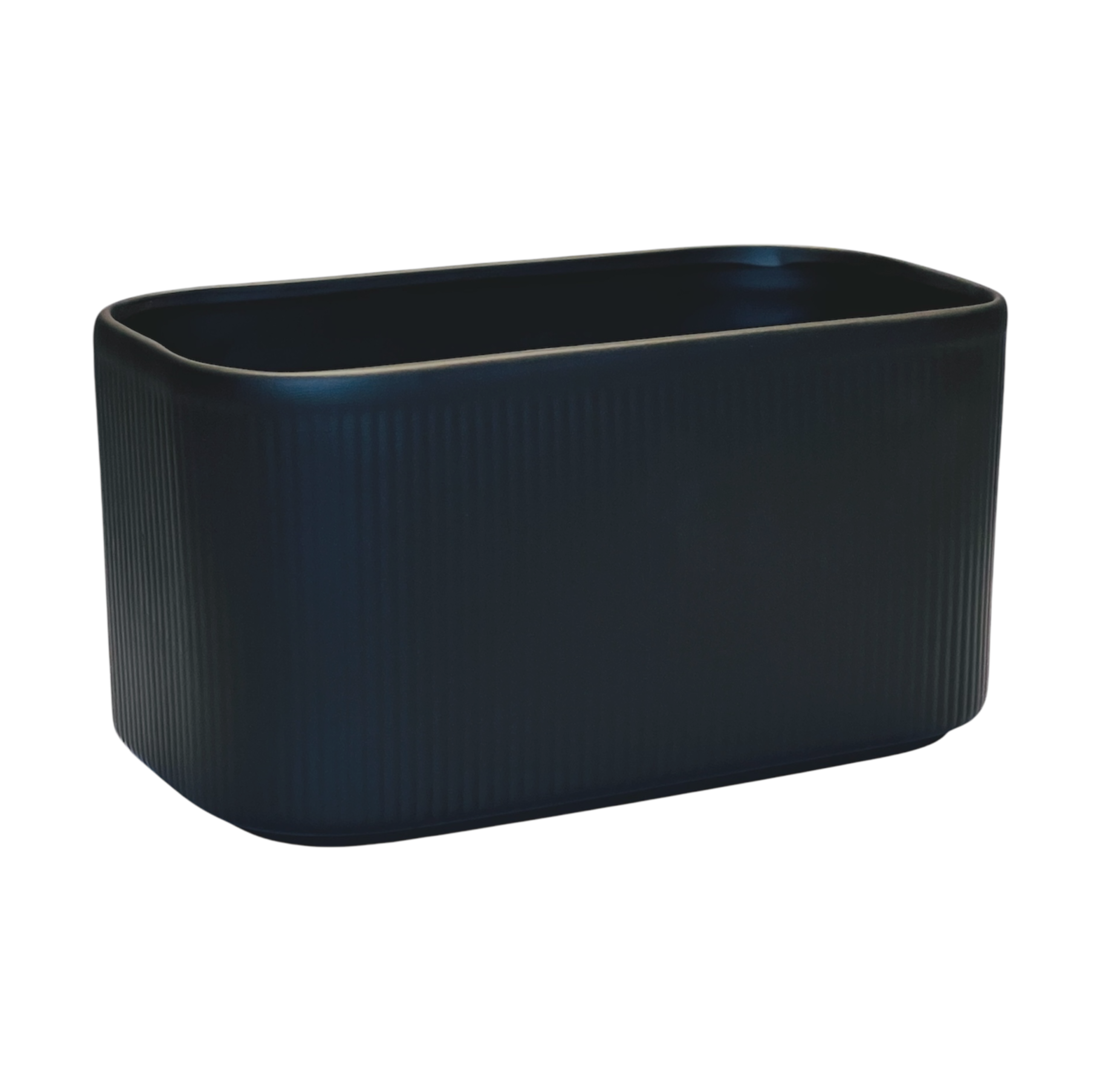 Osłonka doniczki ceramiczna Ronda 25.5x13.5 cm czarny mat Eko-Ceramika