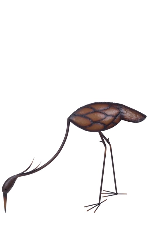 Dekoracja ogrodowa czapla 91x19x63 cm metalowa