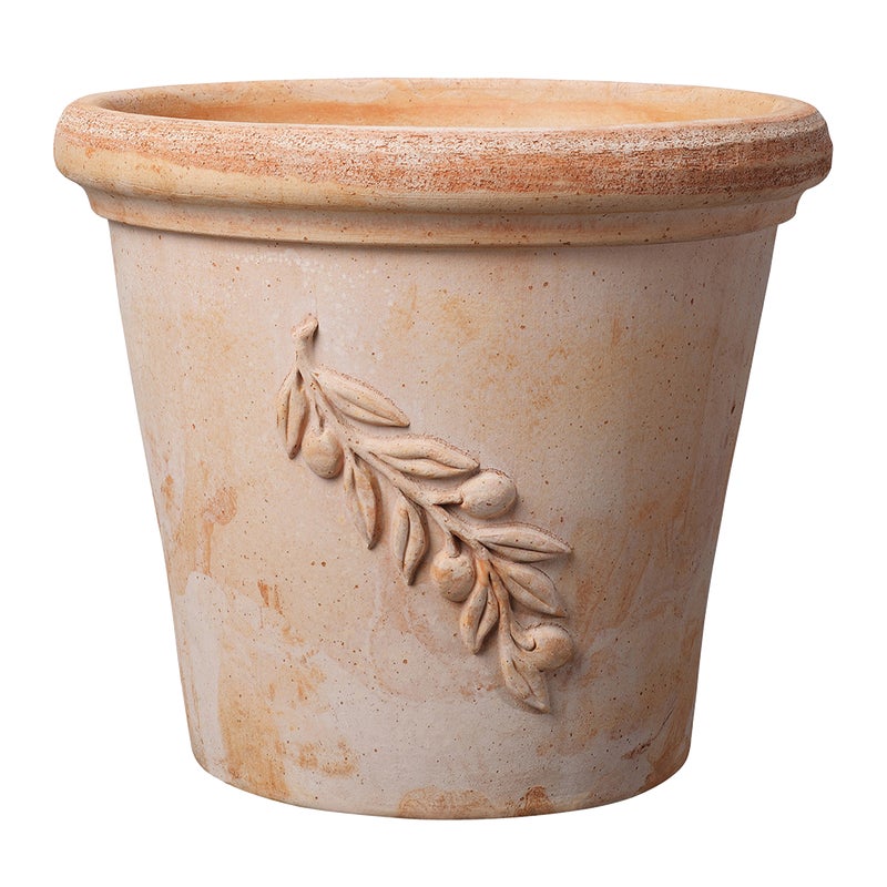 Donica gliniana śr.38 cm beżowa Olive Deroma