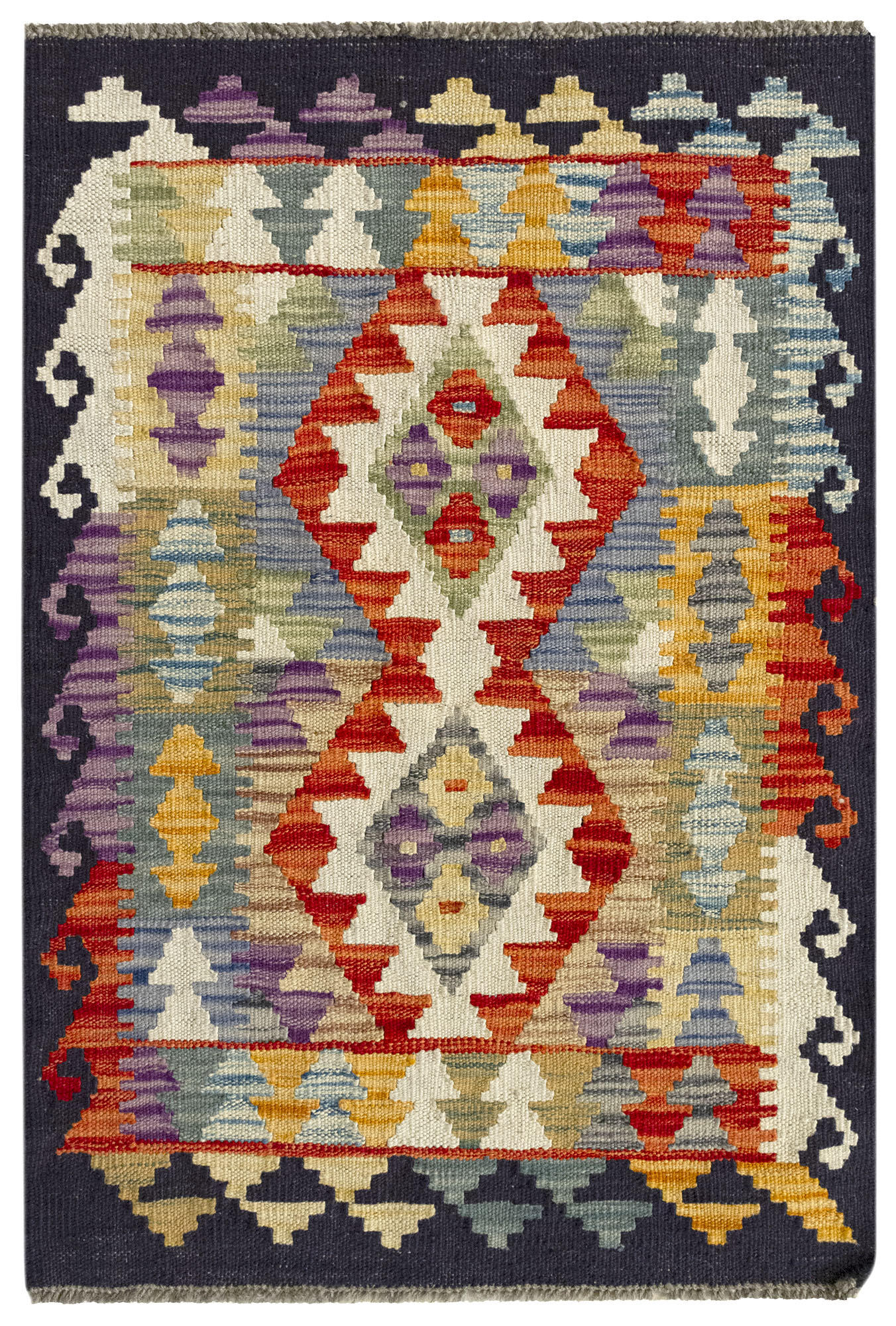 Alfombra lana pelo corto kilim herat kilim multicolor 60x90cm