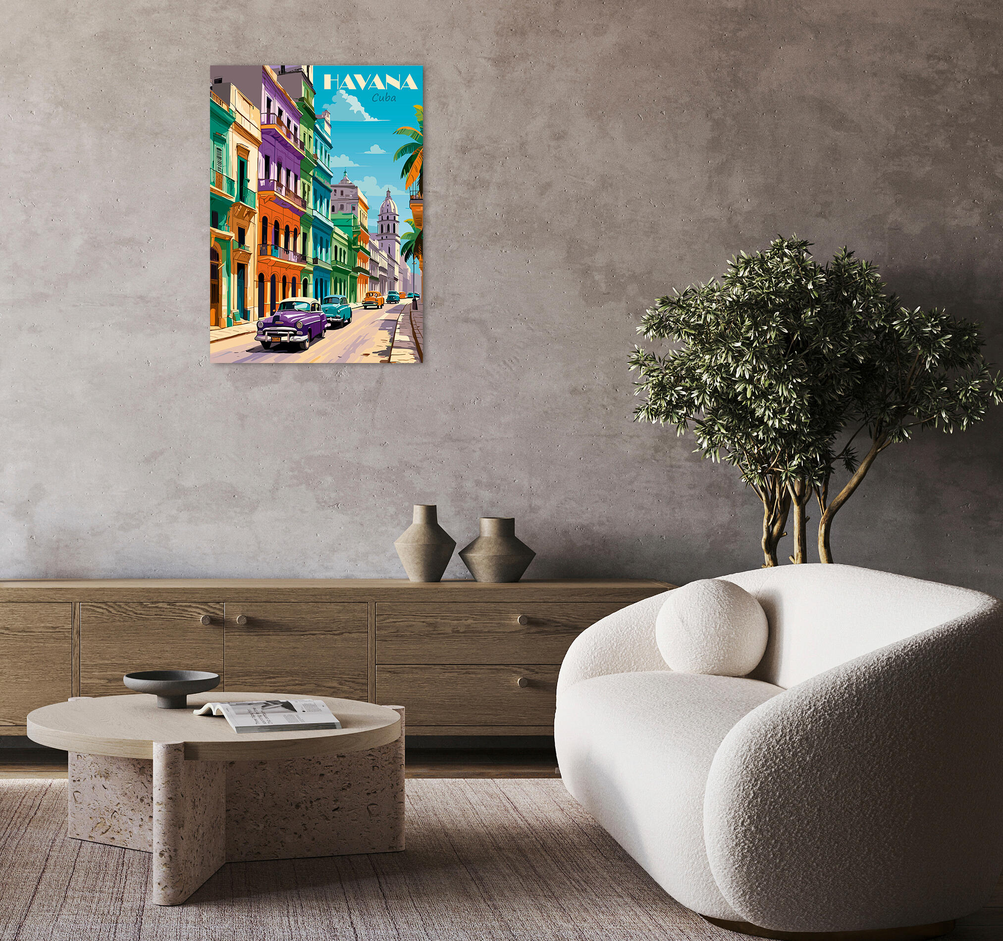 Pintura impresa sin marco la habana 70 x 50 cm