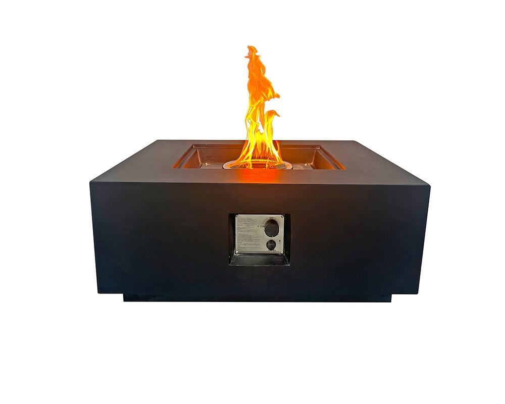 Mesa de exterior negra con brasero de gas LOA 16kw - 0