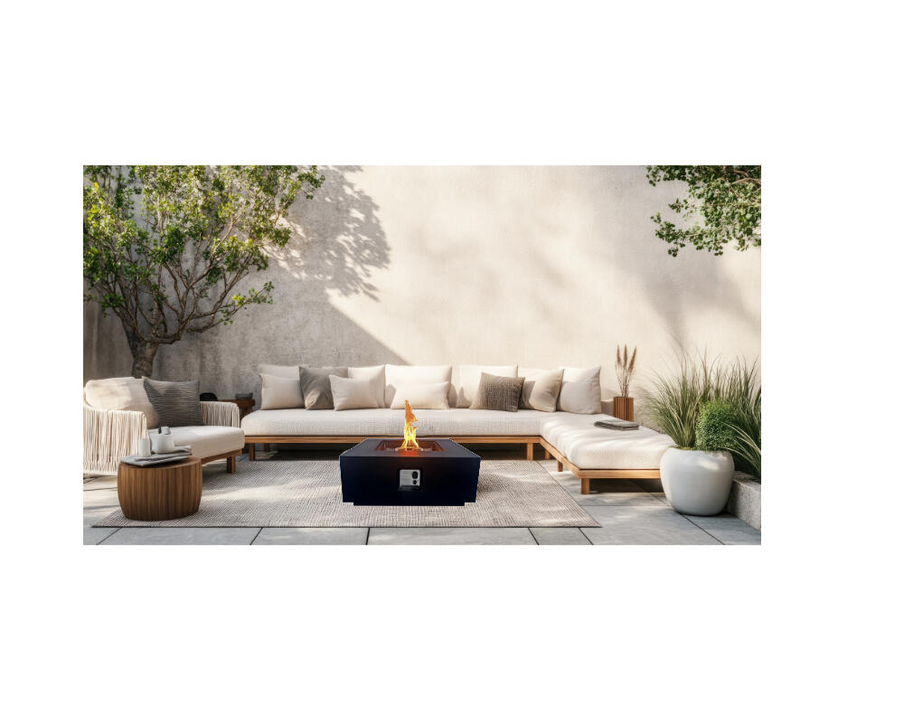 Mesa de exterior negra con brasero de gas LOA 16kw - 3
