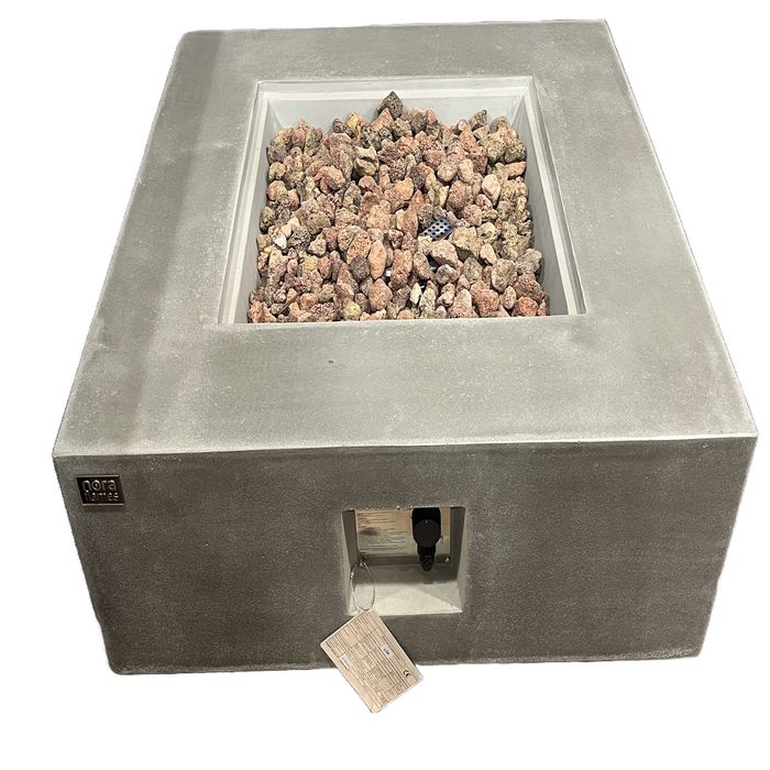 Mesa de exterior gris con brasero de gas LOA 16 kW